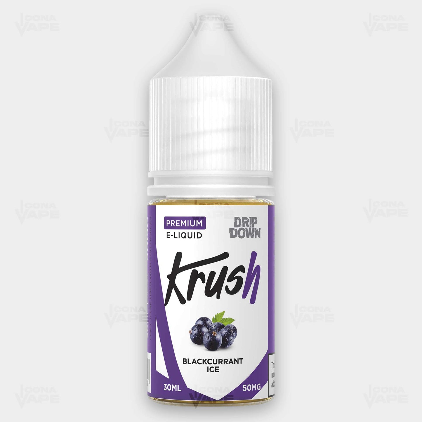 Drip Down Krush Blackcurrant Ice 30ml Bottle – Fruity Blackcurrant Vape Juice with Ice for Pakistan Vapers