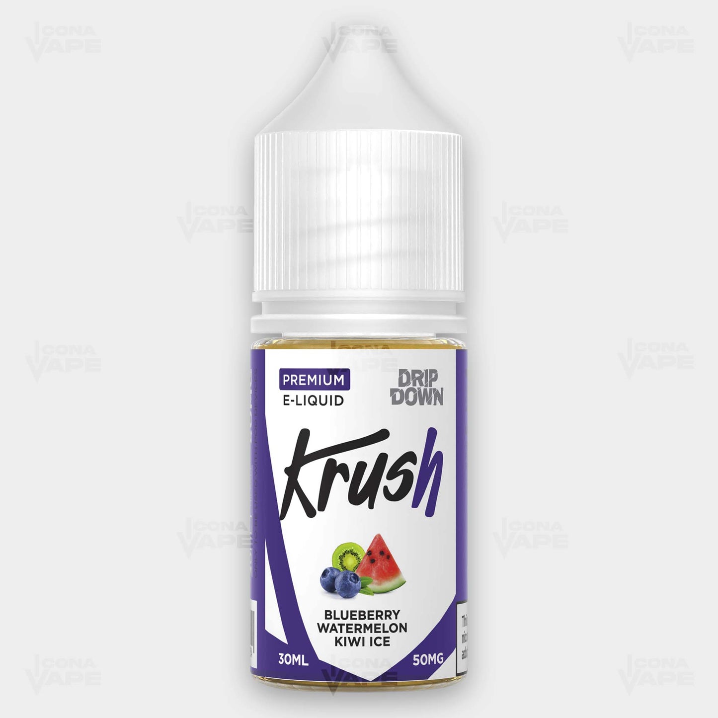 Drip Down Krush Blueberry Watermelon Kiwi Ice 30ml Bottle – Fruity Ice Salt Nic E-Liquid in Pakistan