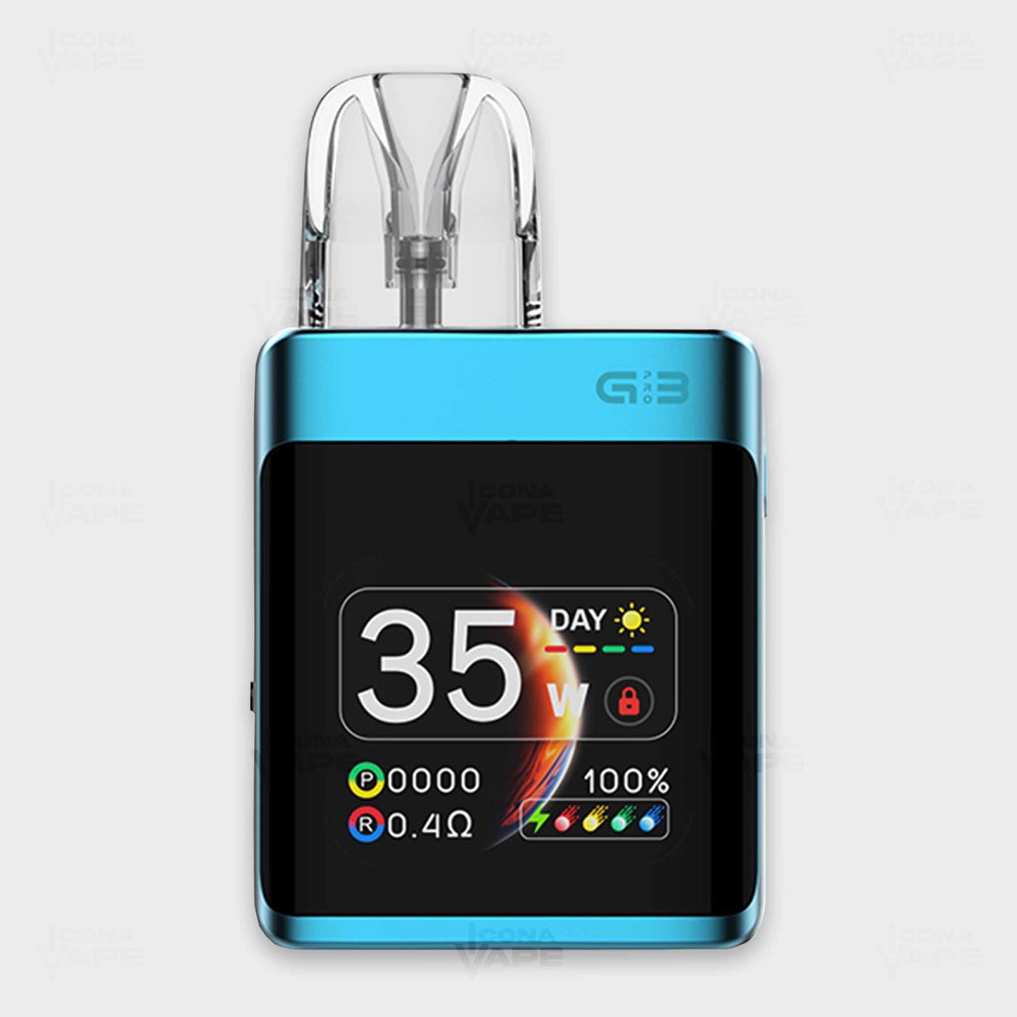 Uwell Caliburn G3 Pro KOKO Pod Kit in Sky Blue – Bright Color OLED Vape Pod at ICONA VAPE Pakistan