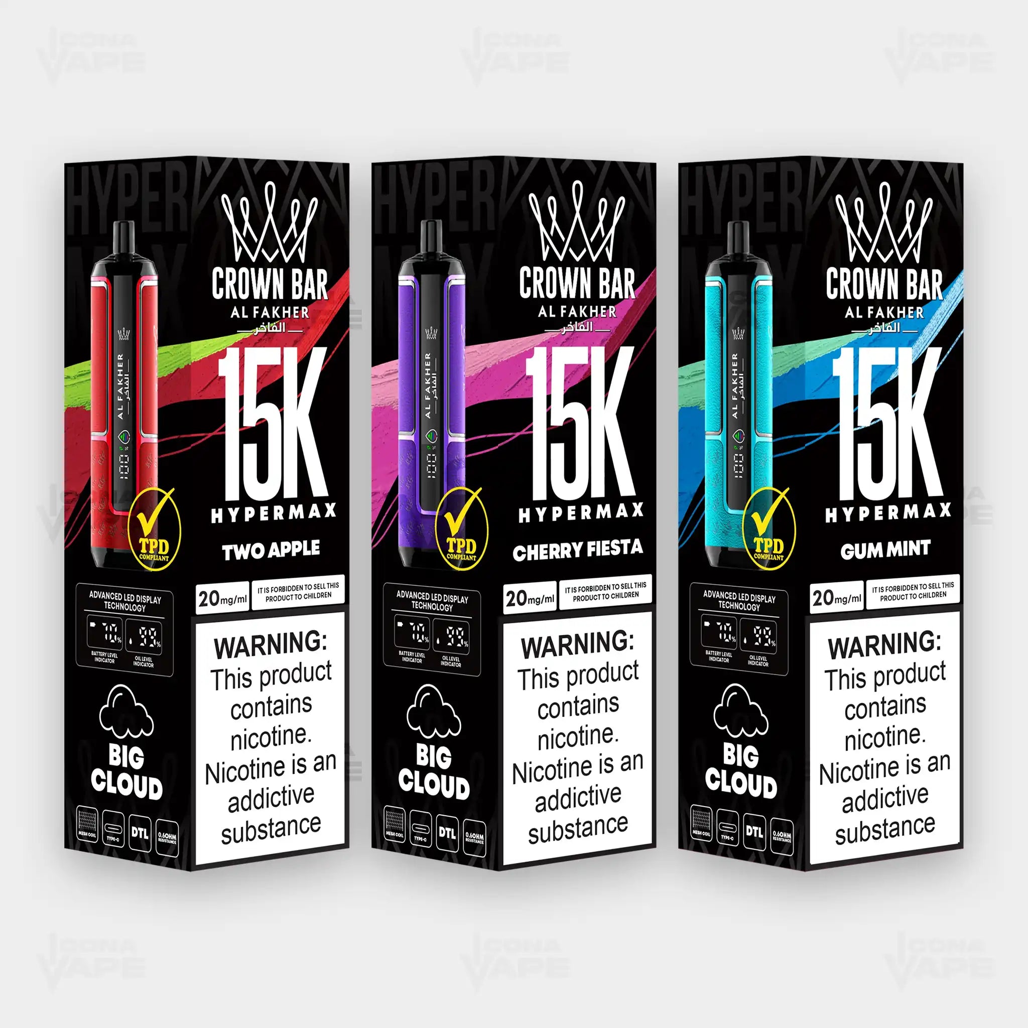 AL FAKHER CROWN BAR 15K HYPER MAX DISPOSABLE VAPE