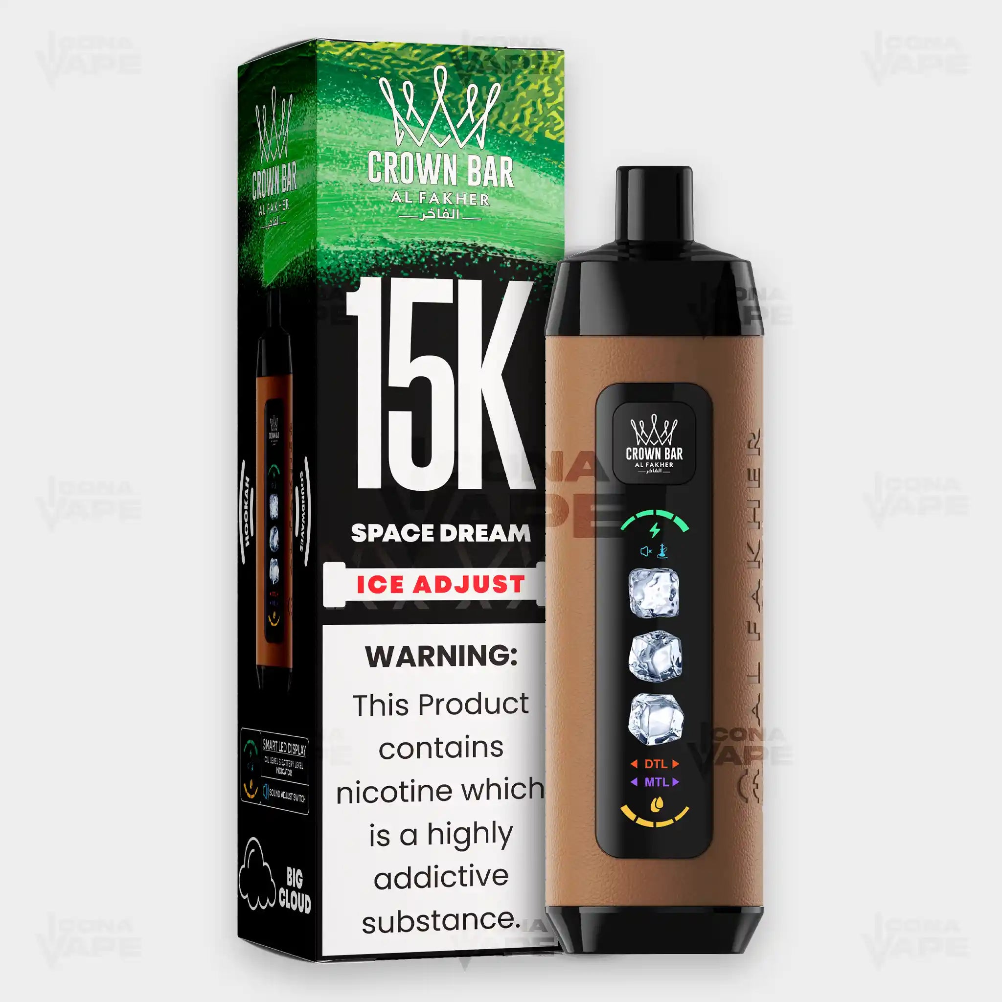 Al Fakher Crown Bar 15K Ice Adjust Space Dream in Pakistan - Disposable Vape - ICONA VAPE