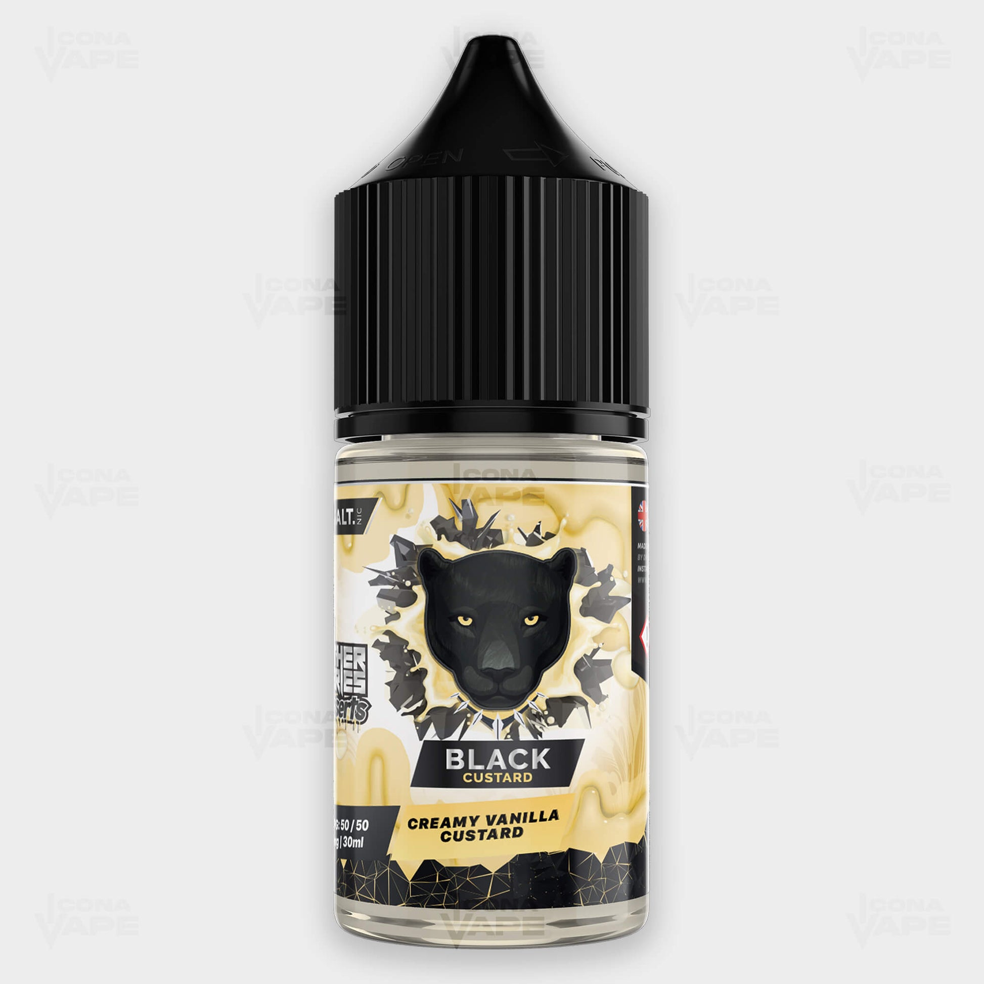 Dr Vapes Panther Series Black Custard 30ml – Creamy Vanilla Custard E-liquid Salt Nic in Pakistan