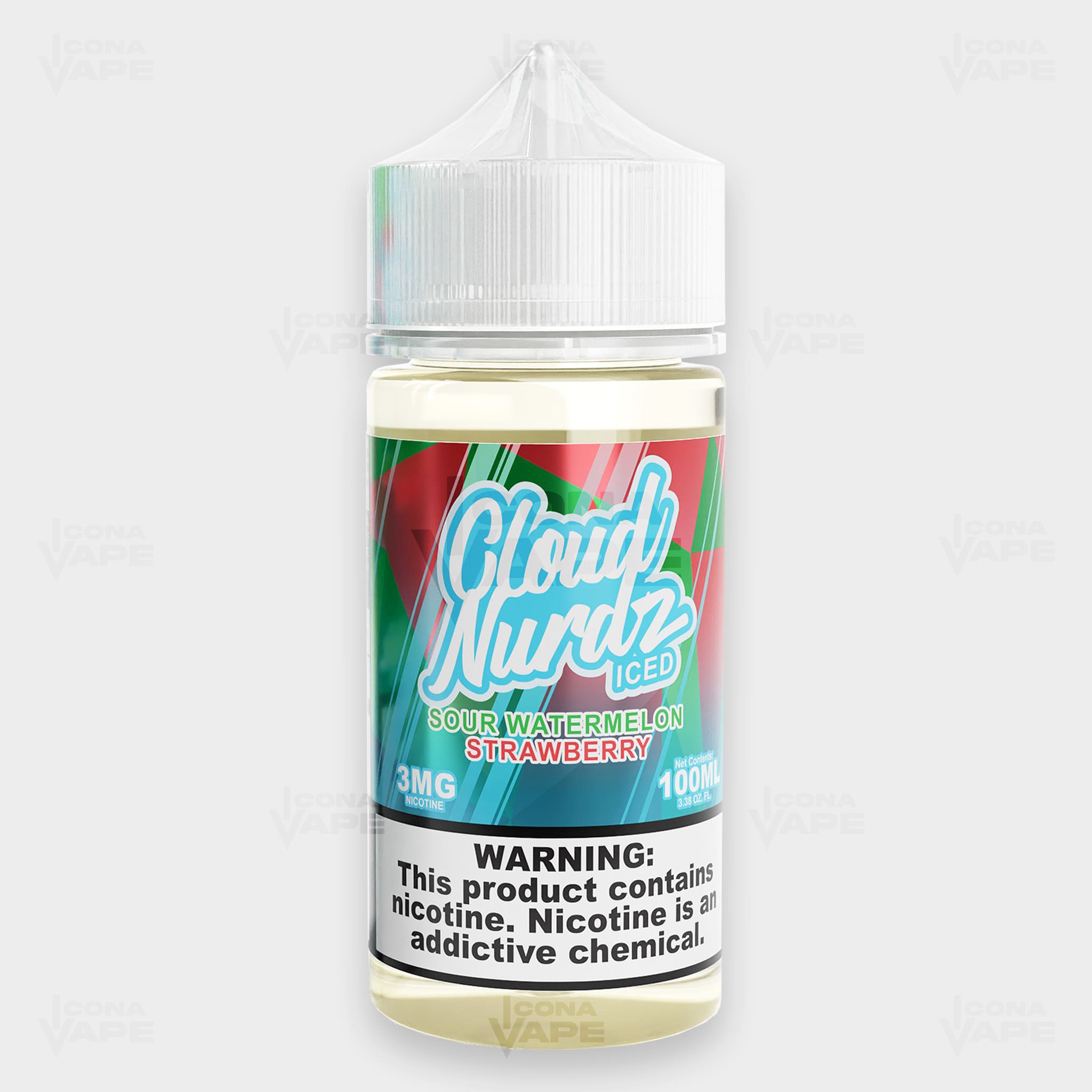 ICED SOUR WATERMELON STRAWBERRY - CLOUD NURDZ - 100ML