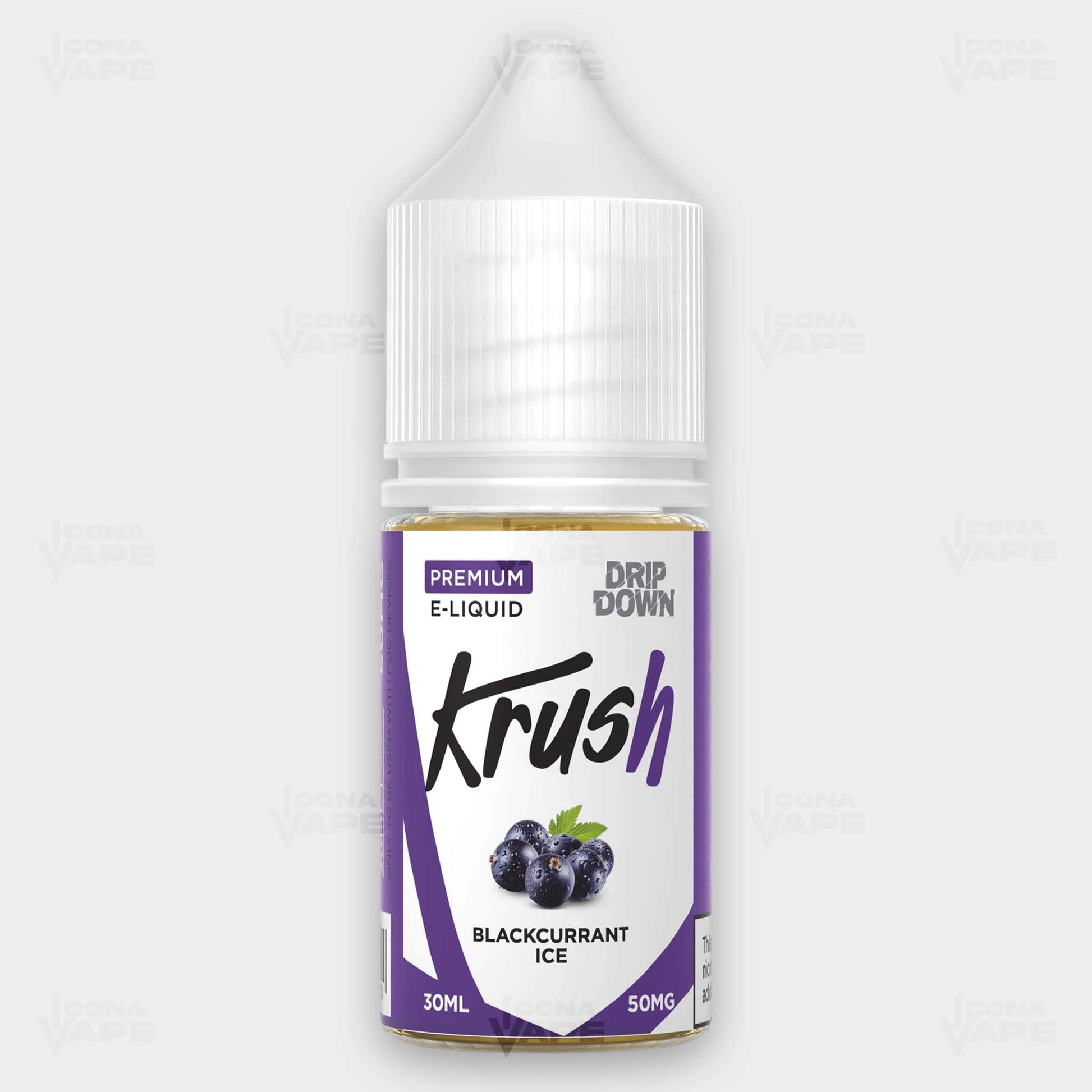 Drip Down Krush Blackcurrant Ice 30ml Bottle – Fruity Blackcurrant Vape Juice with Ice for Pakistan Vapers