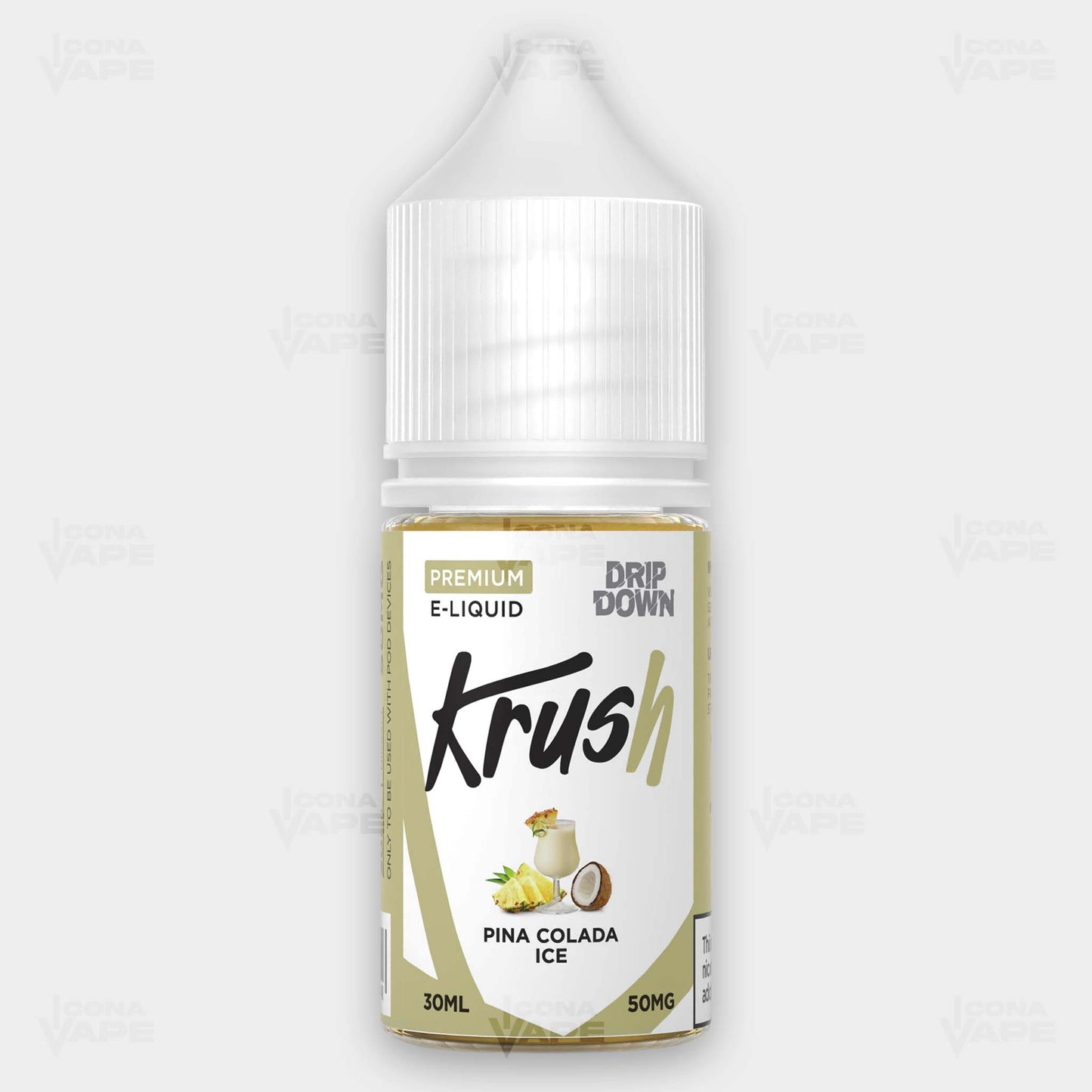 Drip Down Krush Pina Colada Ice 30ml Bottle – Tropical Pineapple Coconut Vape Juice in Pakistan