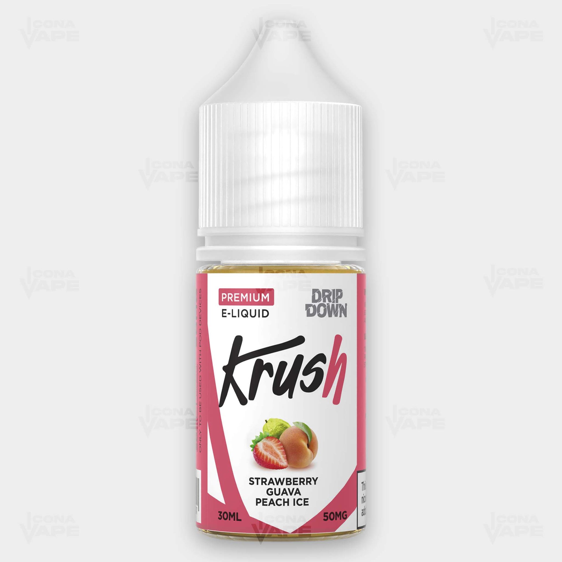 Drip Down Krush Strawberry Guava Peach Ice 30ml Bottle – Exotic Fruit Ice Vape Juice in Pakistan