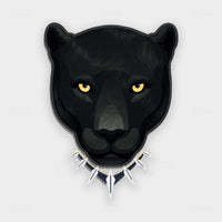 Dr Vapes Black Panther – Stealthy black panther with gold eyes and sharp claw necklace, bold vape branding
