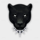 Dr Vapes Black Panther White Eyes – Intense black panther head with silver necklace and glowing white eyes