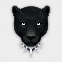 Dr Vapes Black Panther White Eyes – Intense black panther head with silver necklace and glowing white eyes
