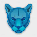 Dr Vapes Blue Panther – Cool-toned blue panther face logo with fierce expression, icy vape branding