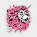 Dr Vapes Unicorn Head – Majestic lion with pink flowing mane and unicorn horn, fantasy vape logo