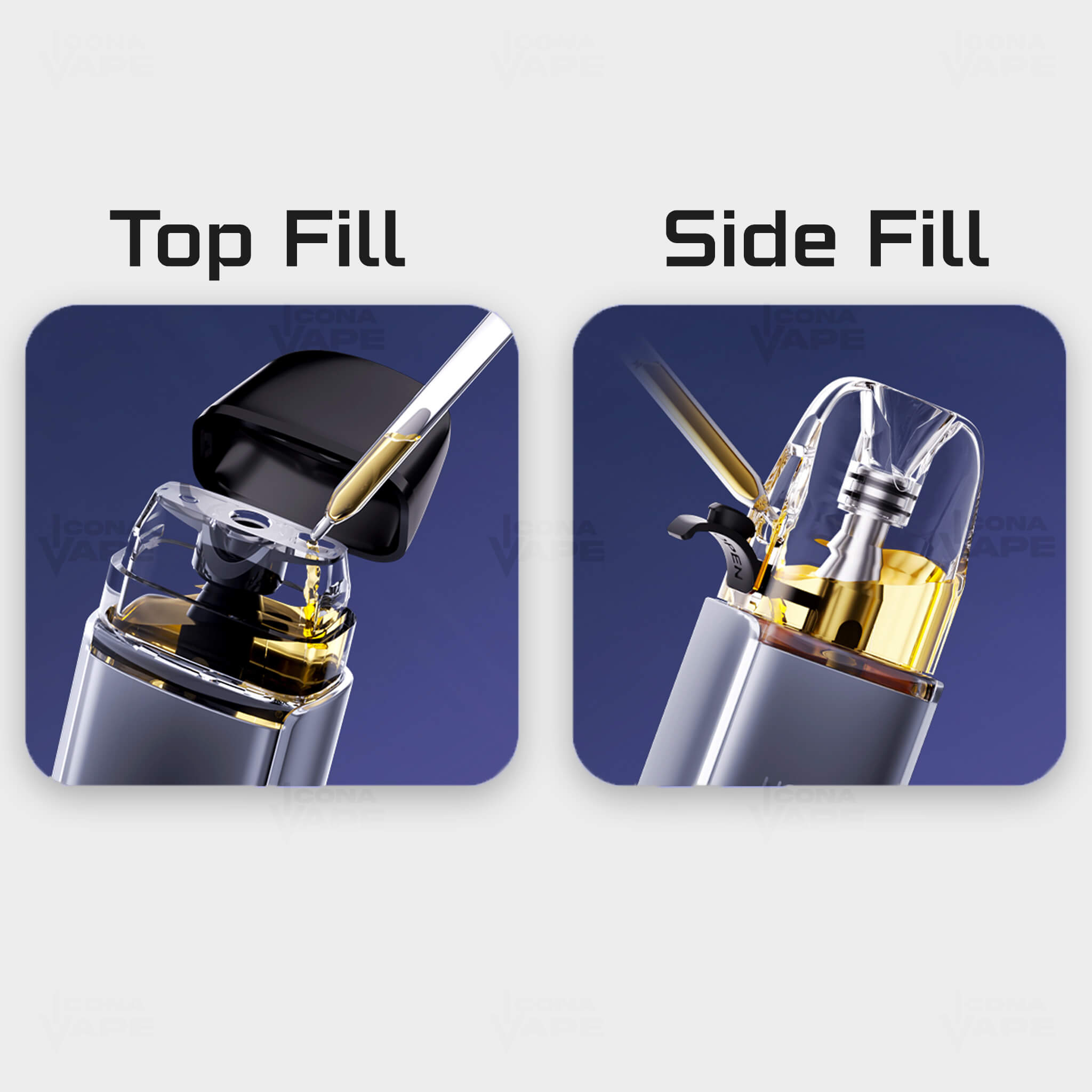 geekvape q cartridge top fill vs side fill comparison – easy refill vape pod design guide