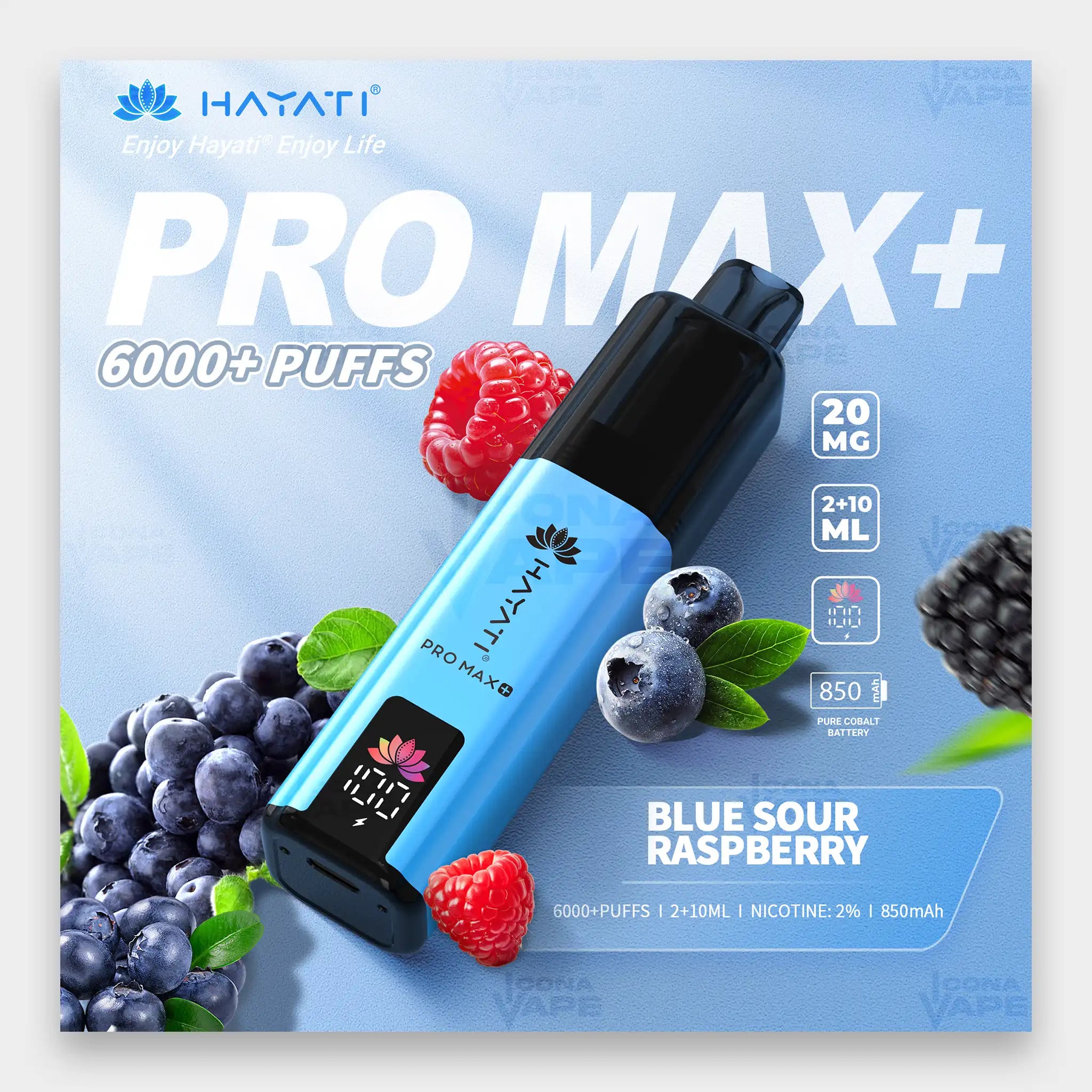 Hayati Pro Max+ 6000 Kit 6000 Puffs 20mg Blue Razz Lemonade