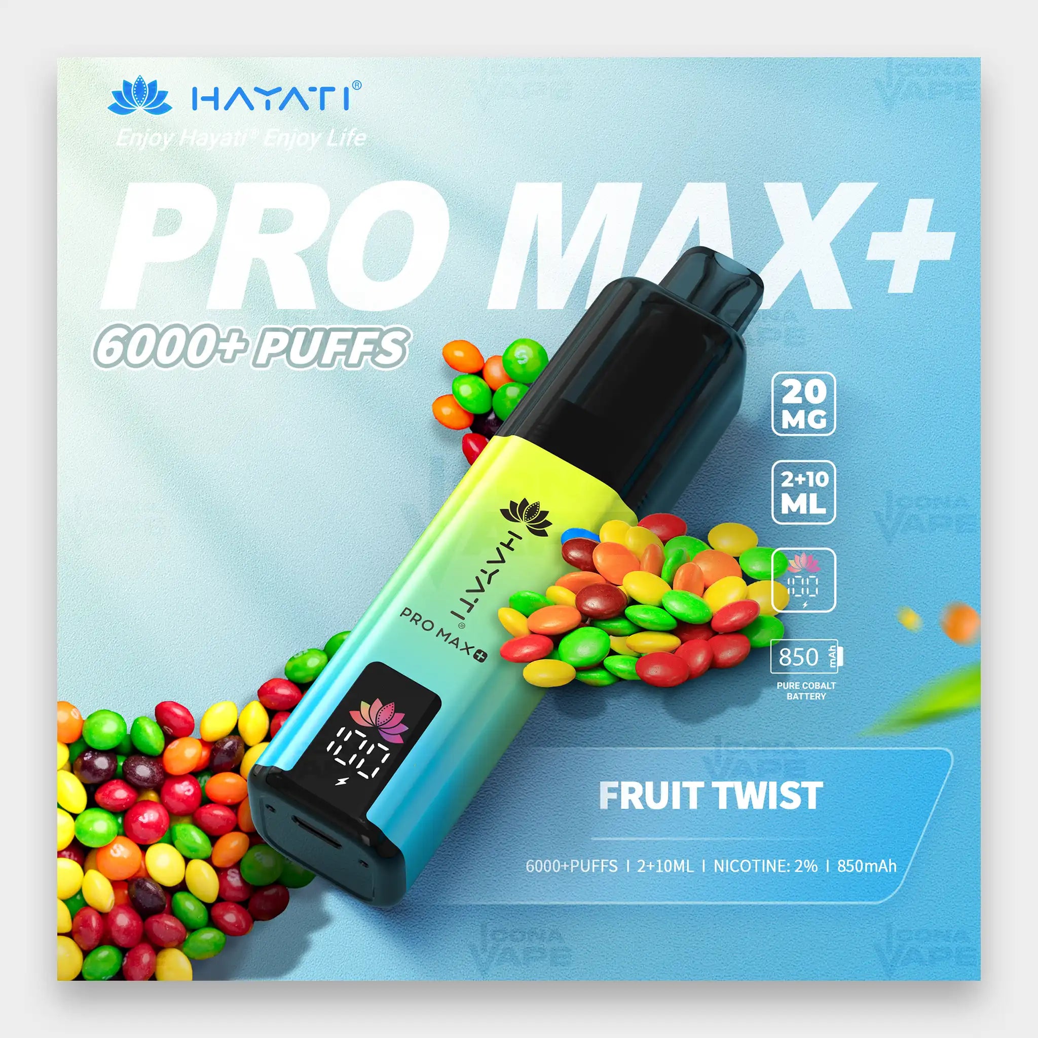 Hayati Pro Max+ 6000 Kit 6000 Puffs 20mg Double Menthol