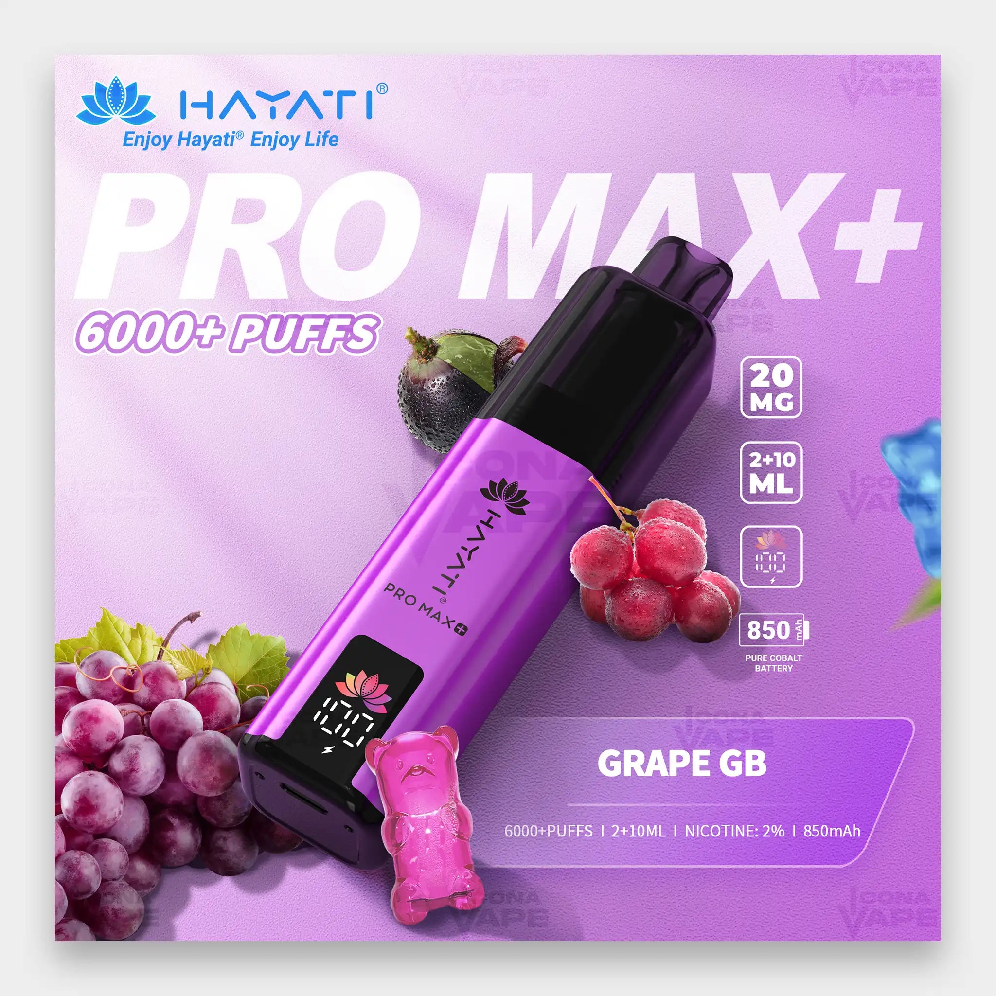 Hayati Pro Max+ 6000 Kit 6000 Puffs 20mg Fizzy Cherry