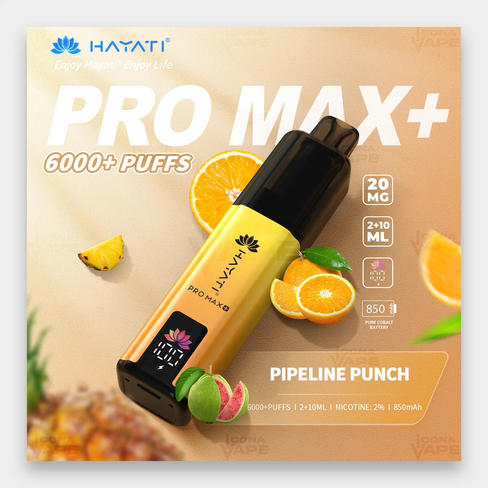 Hayati Pro Max+ 6000 Kit 6000 Puffs 20mg Pipeline Punch
