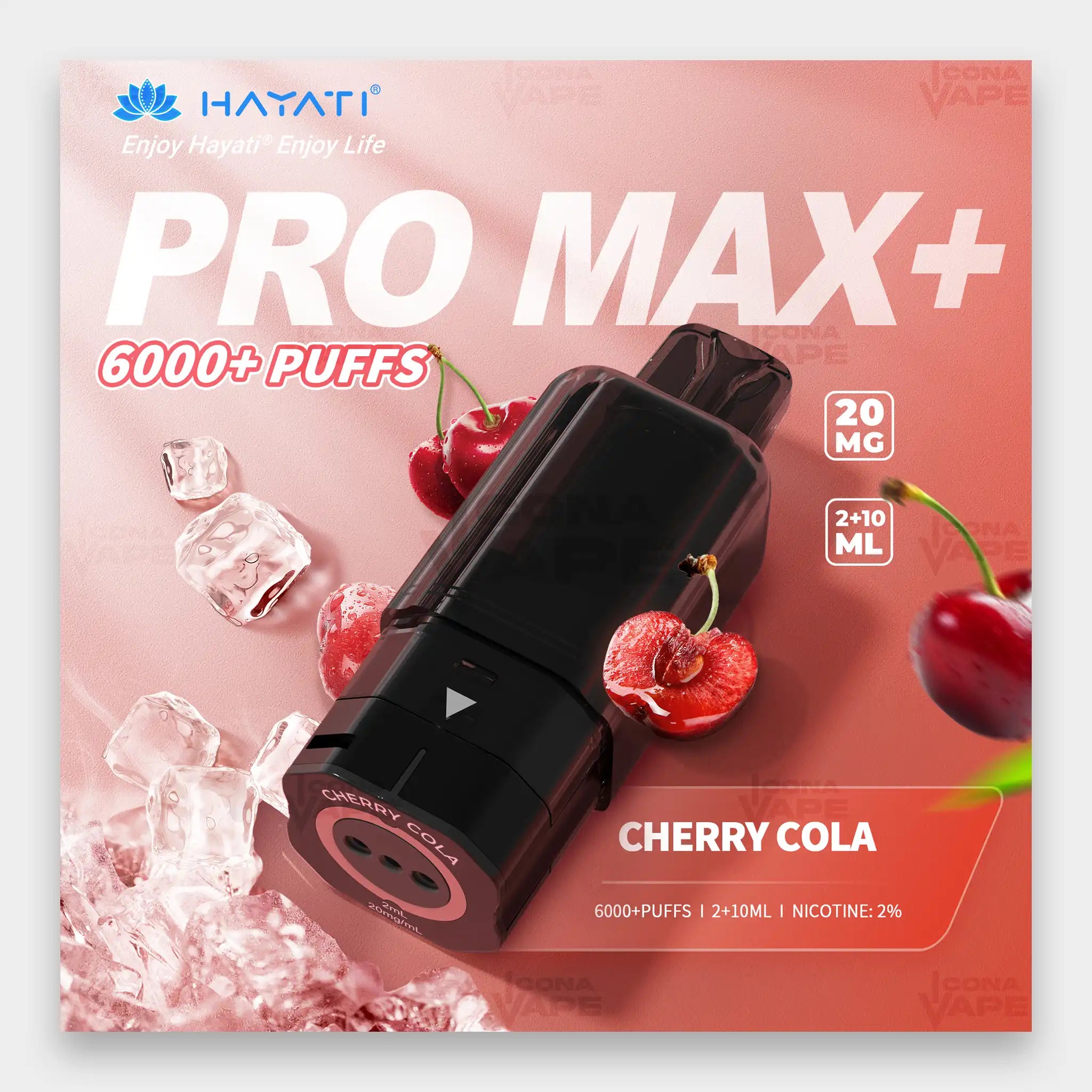Hayati Pro Max Plus Pod 6000 Puffs 20mg Cherry Berry Flavor