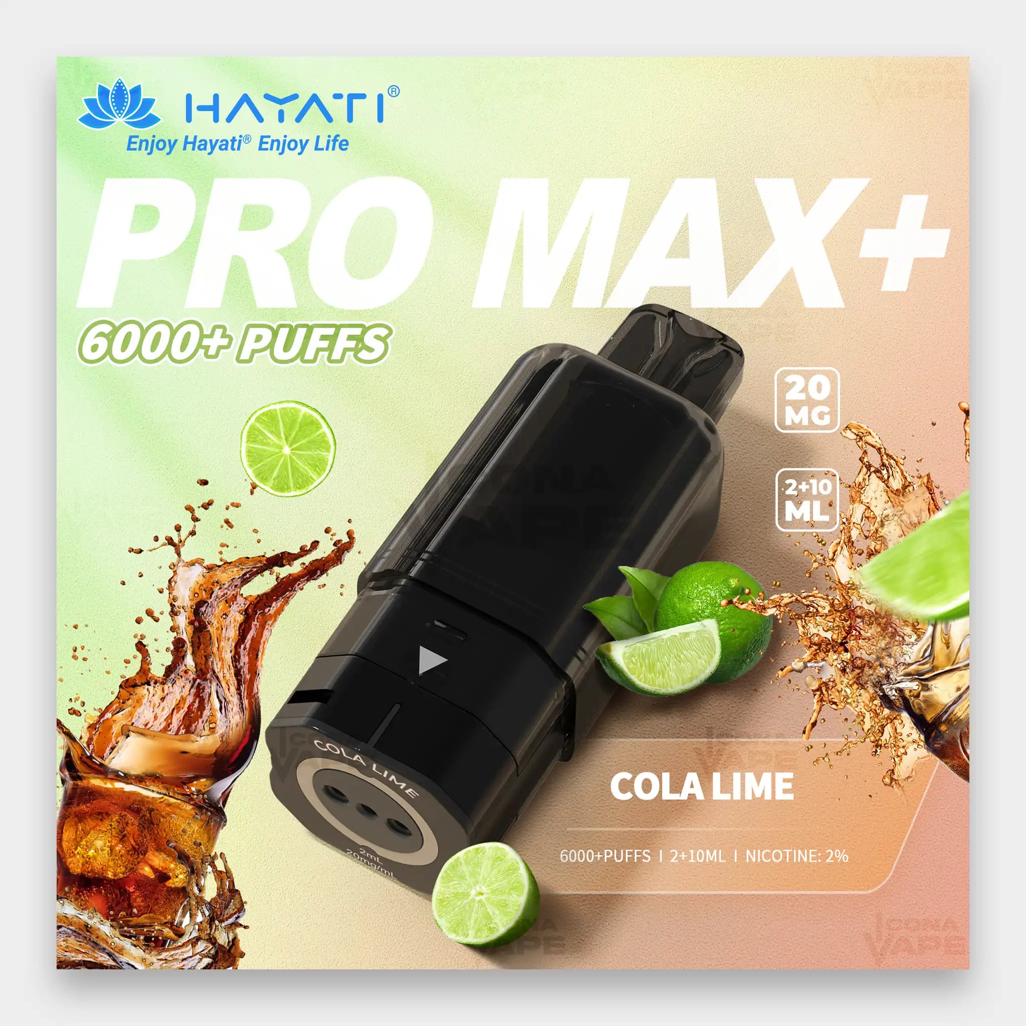 Hayati Pro Max Plus Pod 6000 Puffs 20mg Cherry Cola Flavor