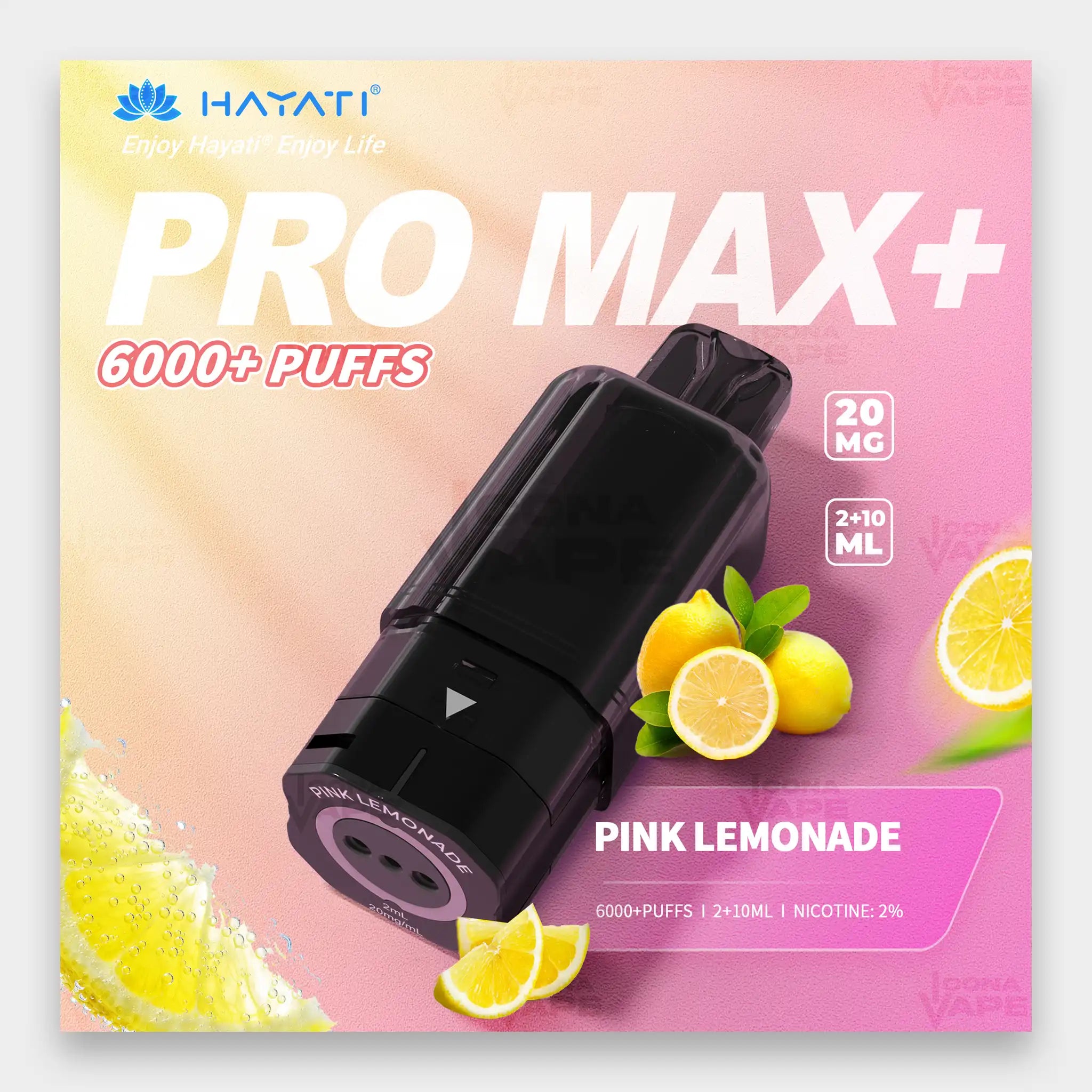 Hayati Pro Max Plus Pod 6000 Puffs 20mg Pink Lemonade Flavor