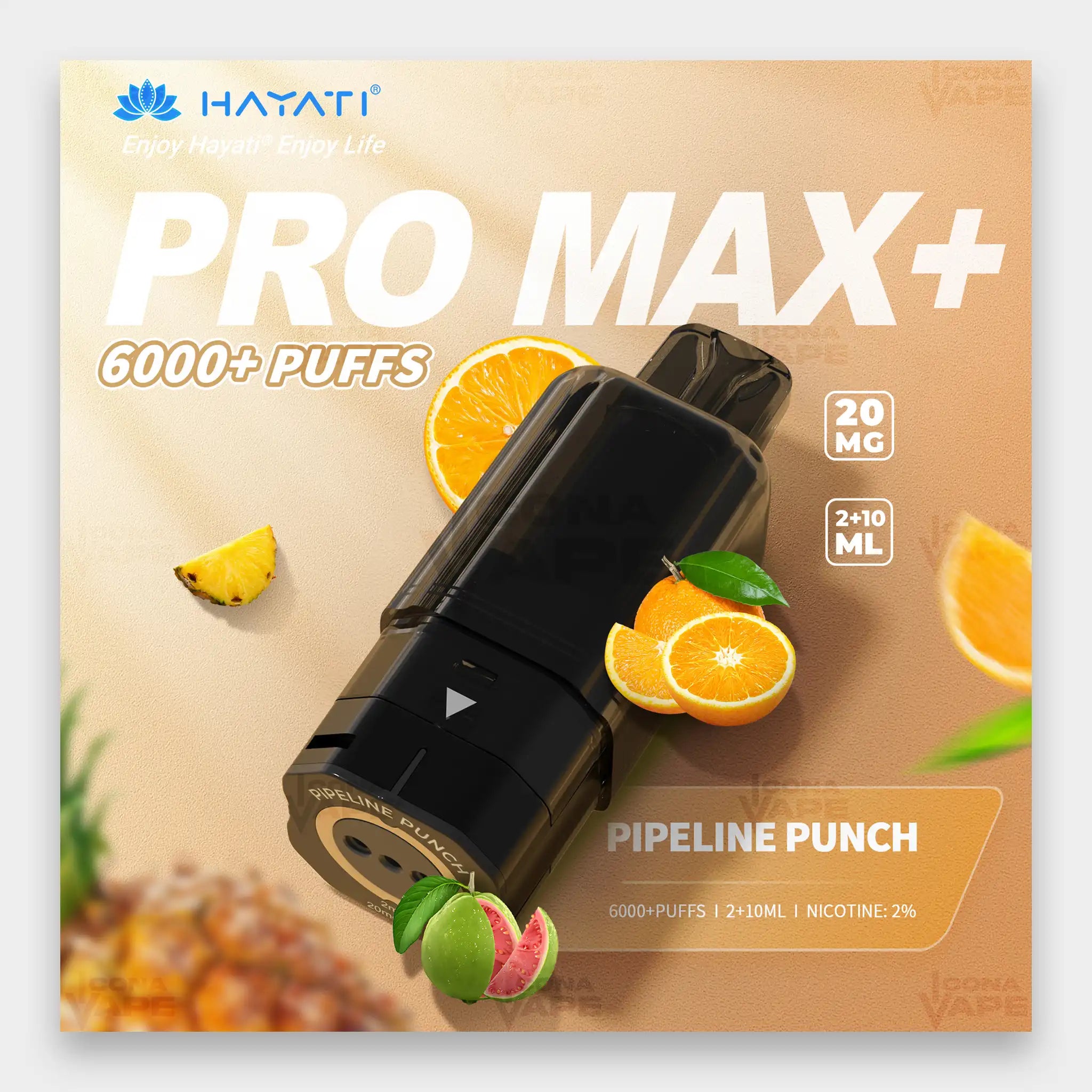 Hayati Pro Max Plus Pod 6000 Puffs 20mg Pipeline Punch Flavor