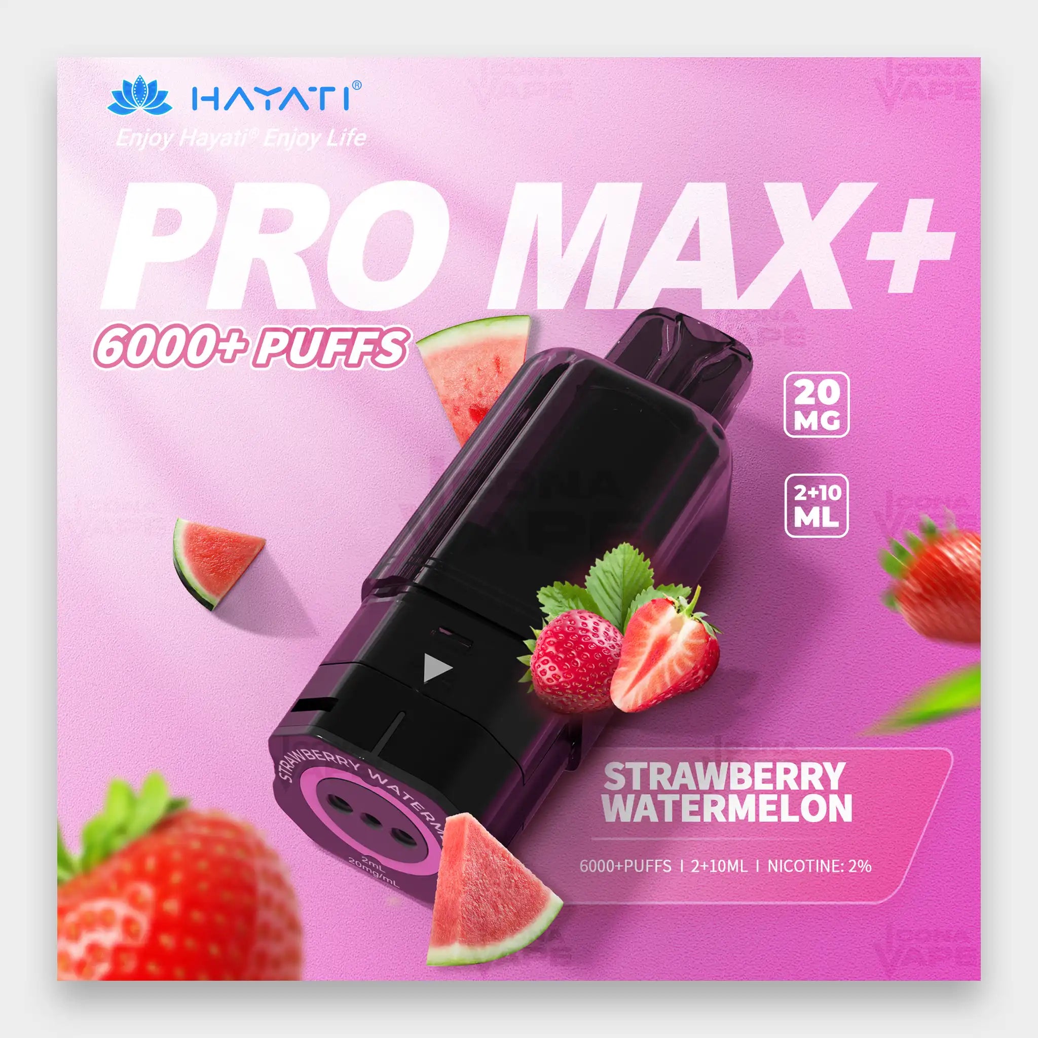 Hayati Pro Max Plus Pod 6000 Puffs 20mg Strawberry Watermelon Flavor