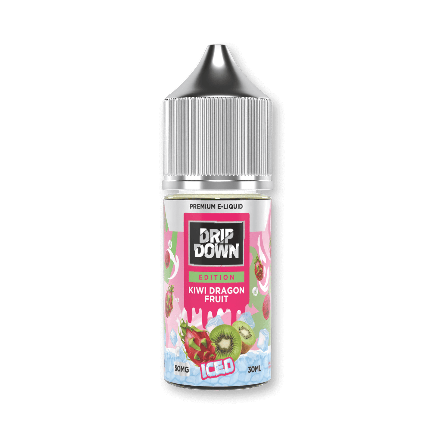 Kiwi Dragon Fruit DRIP DOWN Edition Series 30ml bottle Exotic fusion Vaping experience Tropical goodness Ripe kiwi Luscious dragon fruit Meticulously crafted Flavor: Kiwi, Dragon Fruit, Ice Series: Edition Nicotine Strength: 25mg, 50mg Child Resistant Cap
