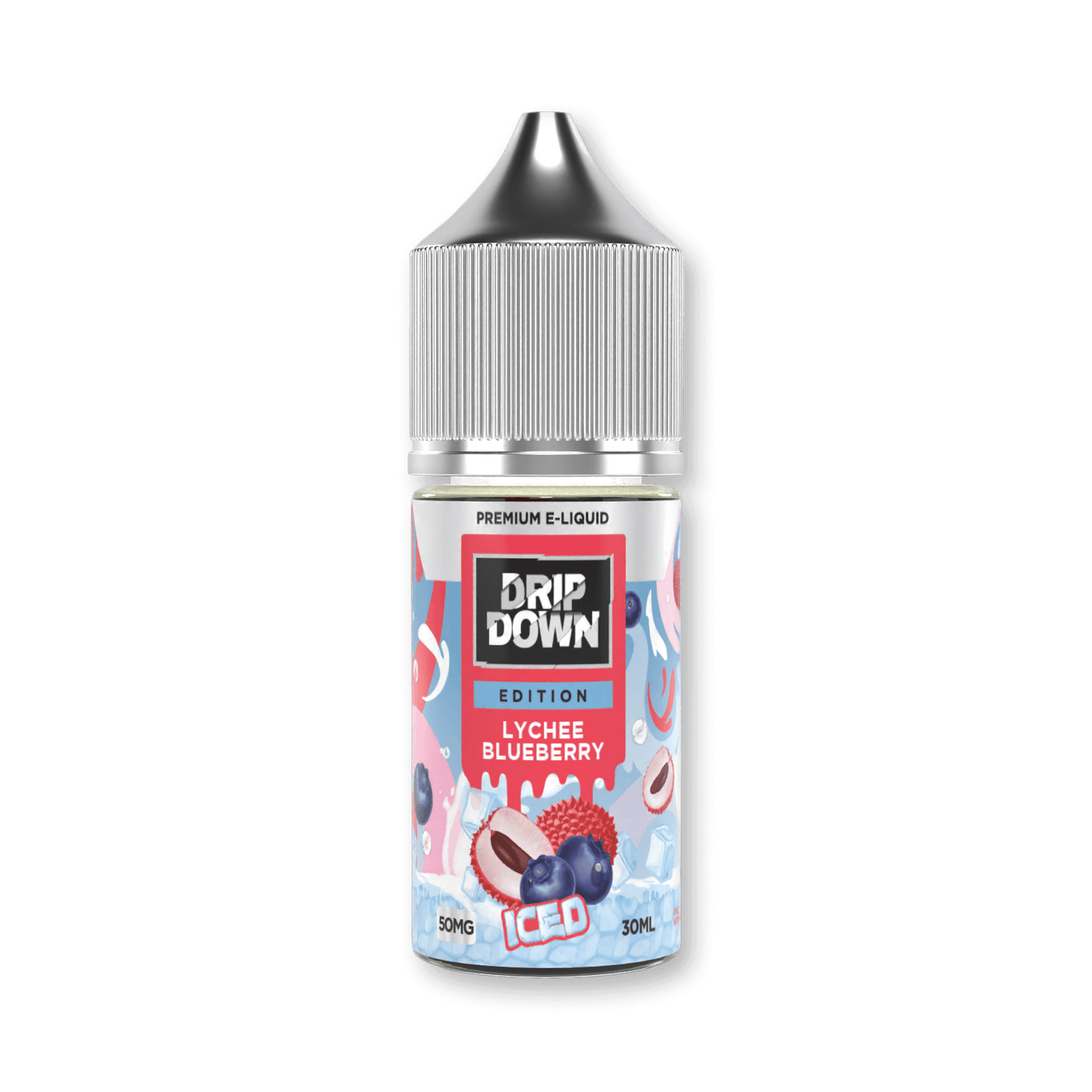 Lychee Blueberry E-Liquid DRIP DOWN Edition Series 30ml bottle Flavor-packed journey Exotic lychee Plump blueberries Meticulously crafted Unparalleled vaping experience ICONA VAPE Shop now Flavor: Lychee, Blueberry, ICE Series: Edition Size: 30ml Nicotine Strength: 25mg, 50mg Child Resistant Cap
