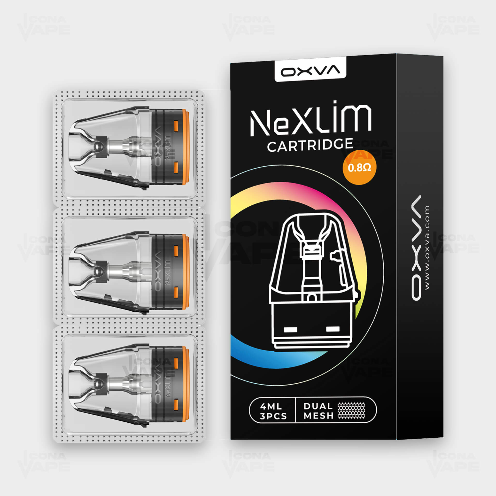 oxva nexlim replacement pod 0.8 ohm 4ml dual mesh coil cartridge pack