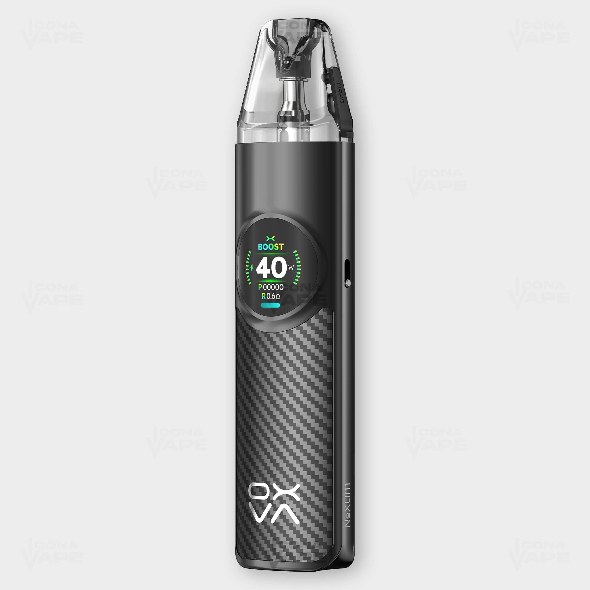 oxva nexlim black warrior pod vape with screen dual mesh airflow control 1500mah battery