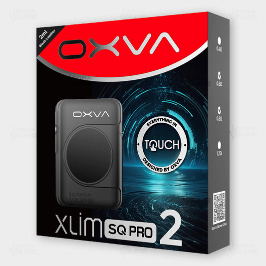 oxva xlim sq pro 2 pod kit retail packaging box front view with touch screen branding pakistan