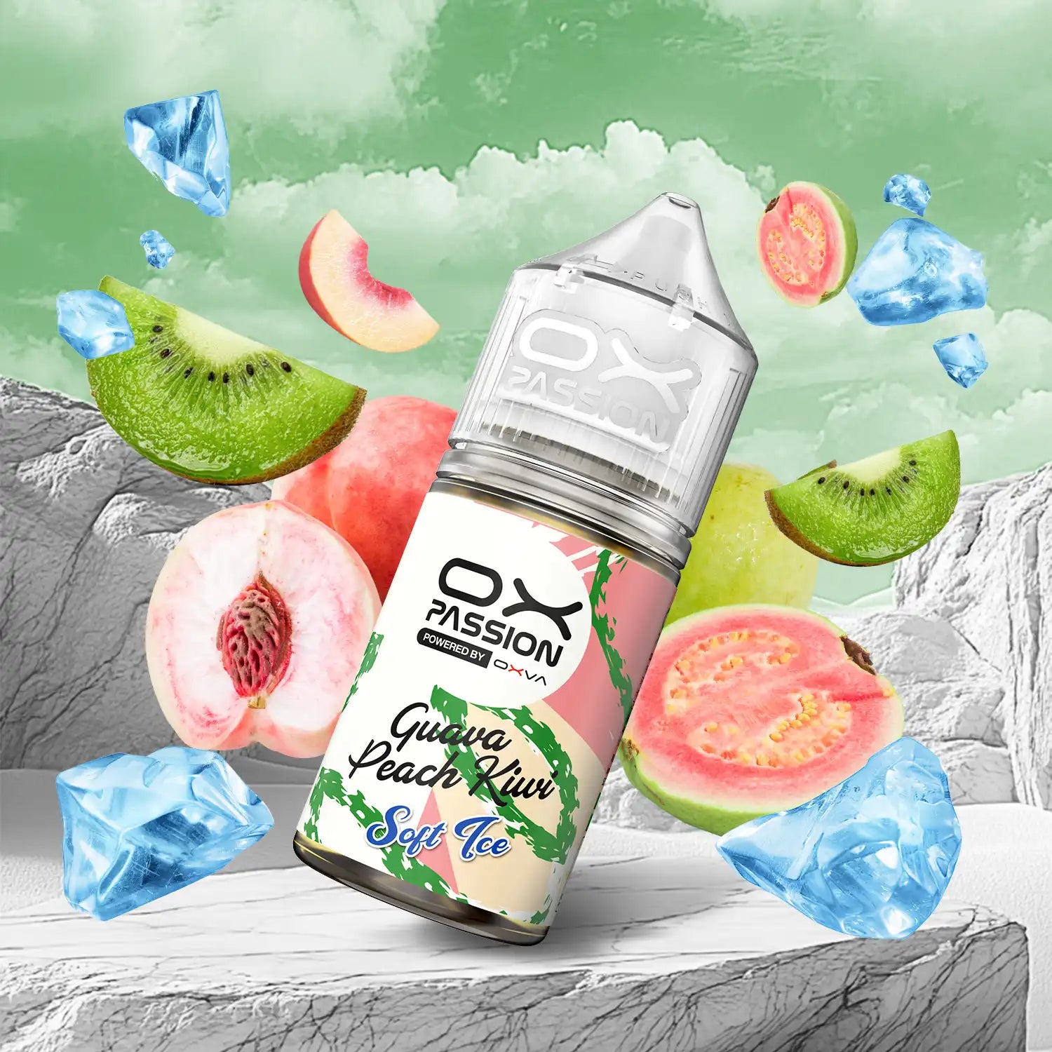 GUAVA PEACH KIWI - OX PASSION SOFT ICE - 30ML