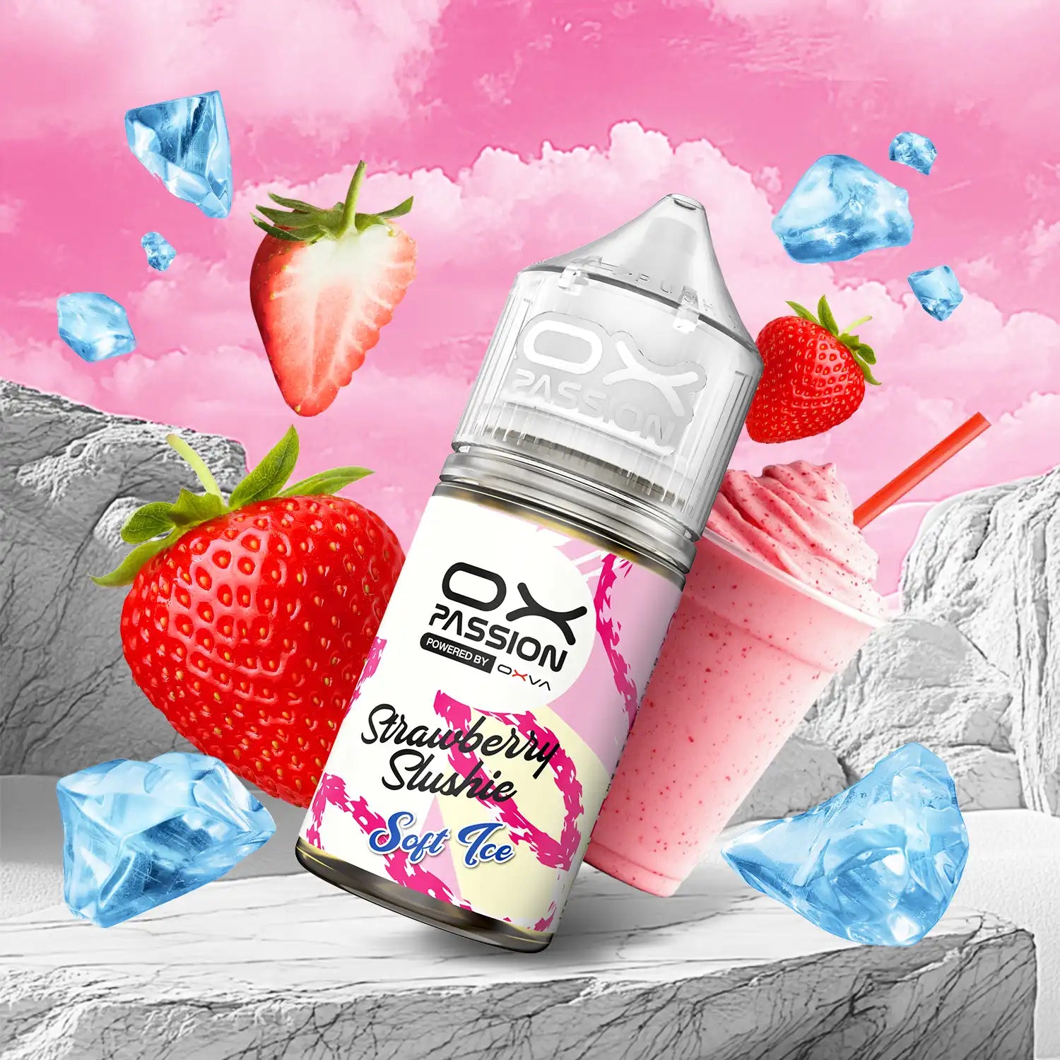 Ox Passion Soft Ice Strawberry Slushie 30ml Nicotine Salt E-Liquid, Powered by Oxva, Available in Pakistan
