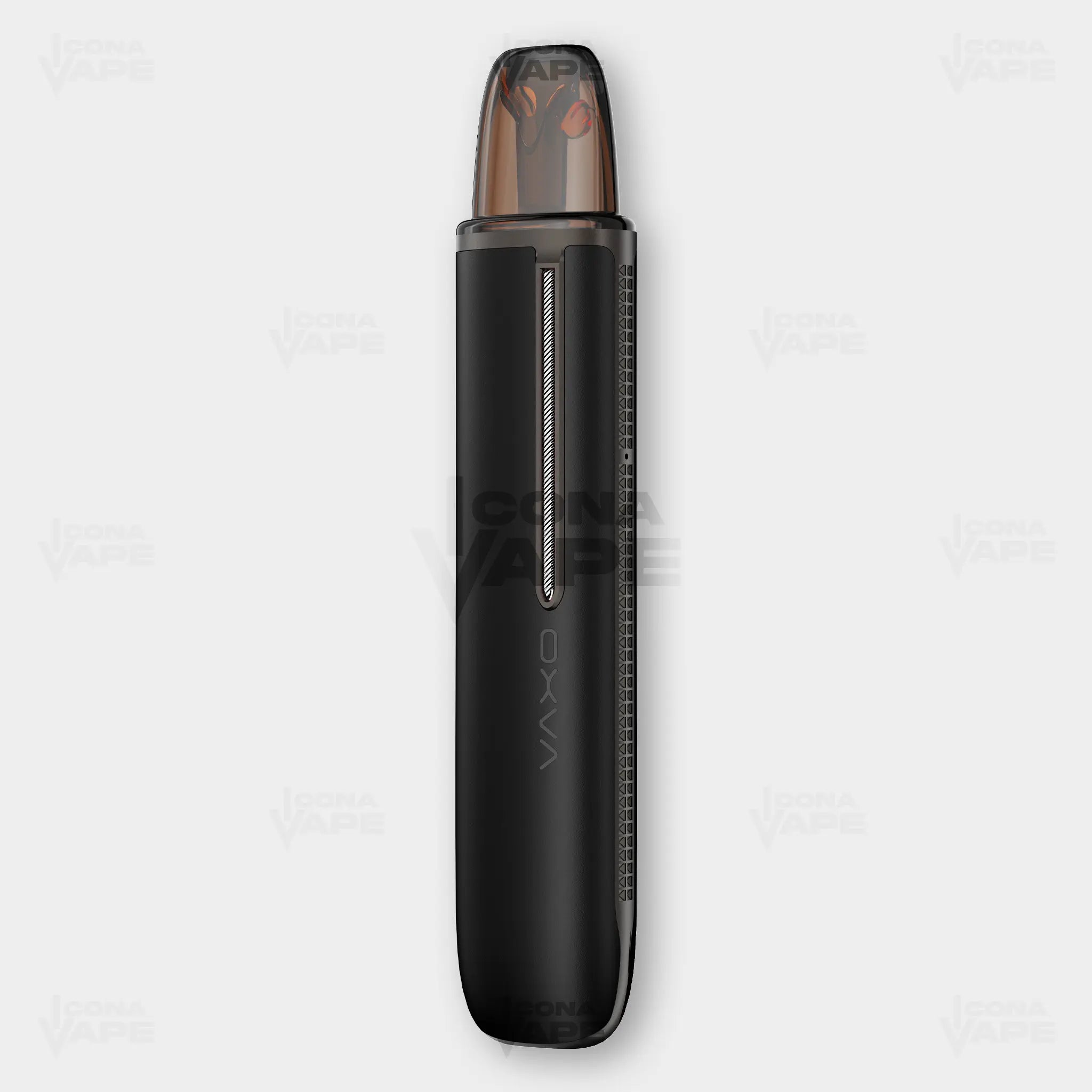OXVA ARTIO 2 Black Leather prefilled pod system featuring matte black body and cigarette-style pod