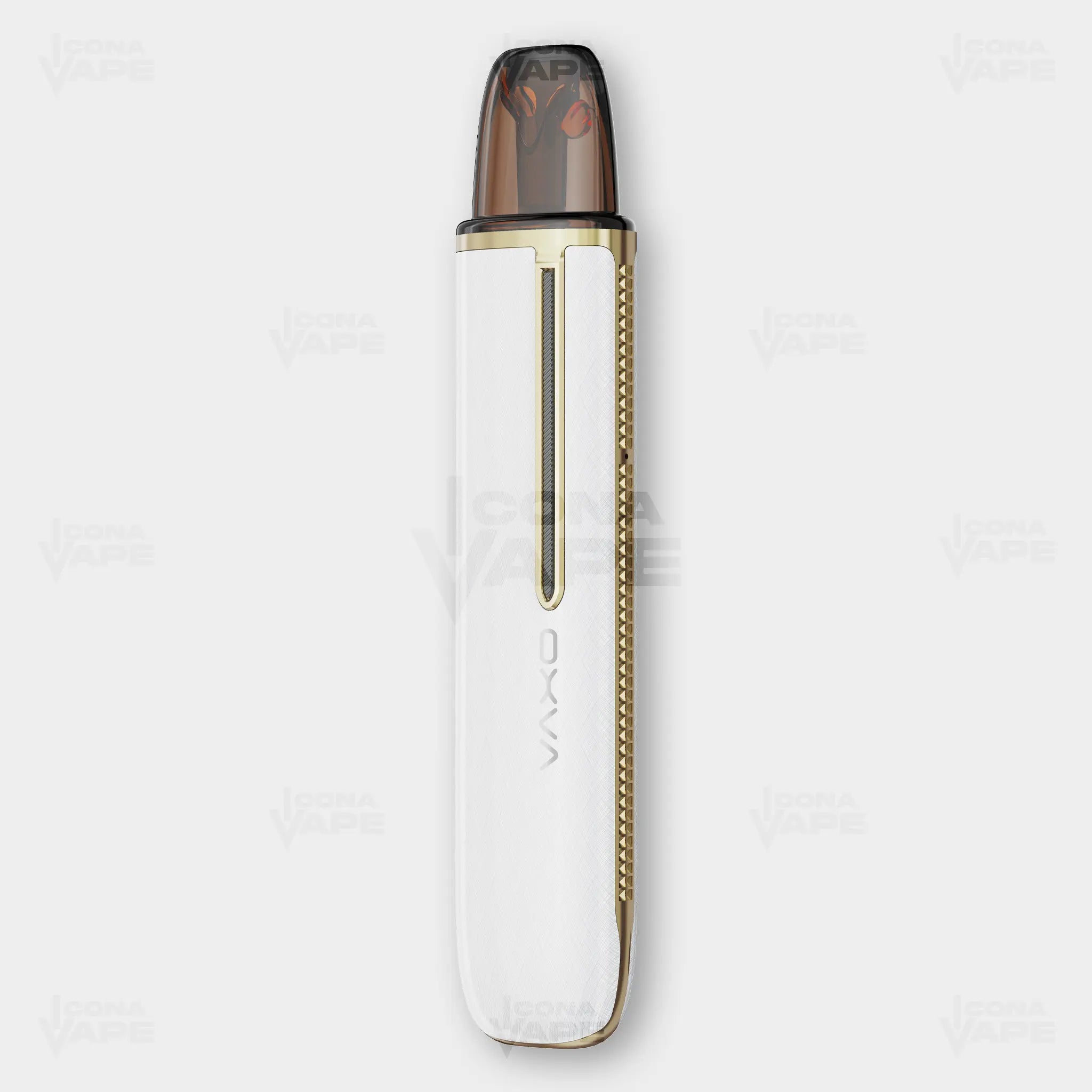 OXVA ARTIO 2 Pearly White prefilled pod system with white finish and gold accents