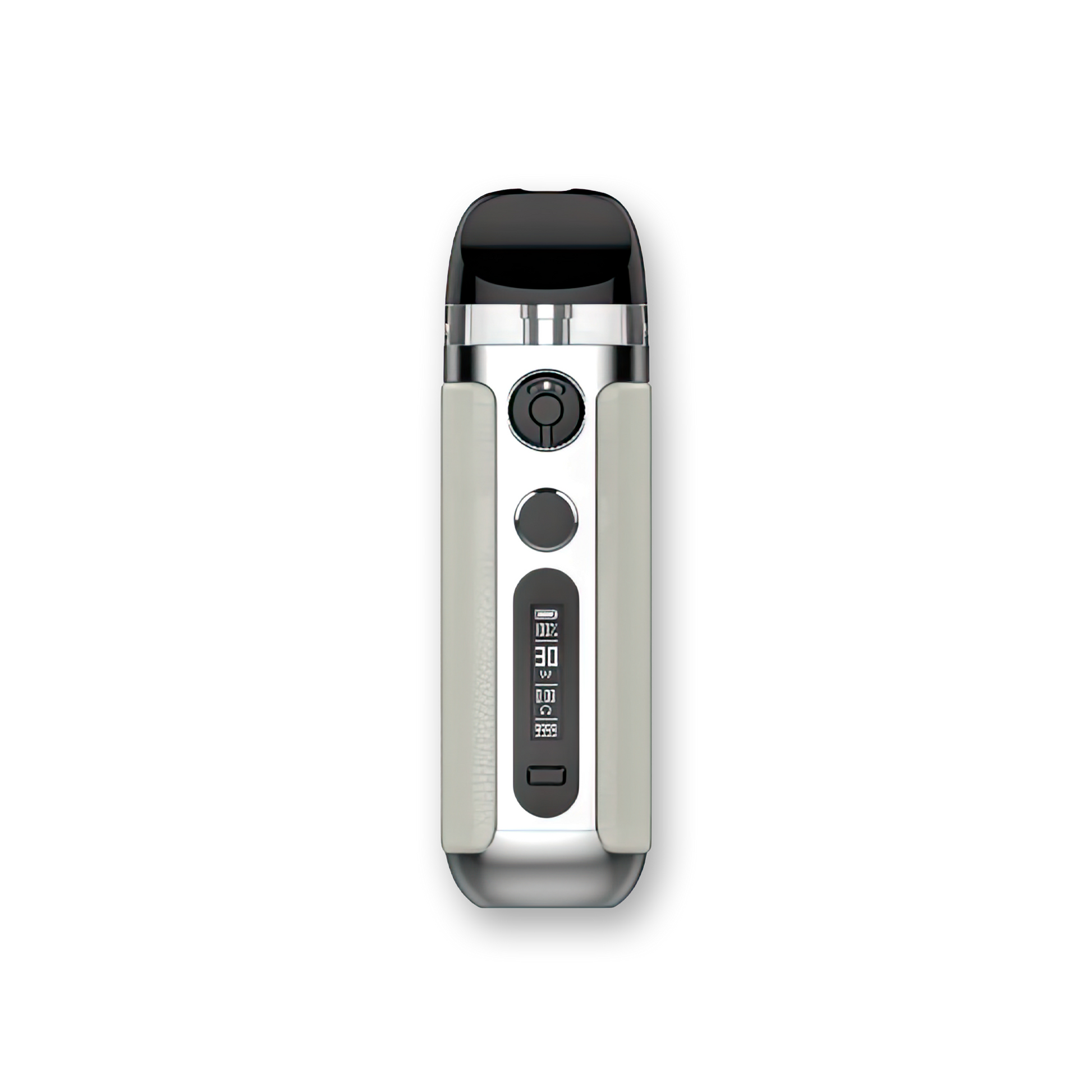SMOK Novo 5 30W Pod System 5-30W output range Dual firing mechanism 2mL pods Integrated 0.7ohm mesh coils Dimensions: 96mm by 29mm by 18.9mm 900mAh battery capacity 1.5-4.0V voltage range 0.5-2.5ohm resistance range Zinc-Alloy chassis material Type-C Port charging Dual Activation - Draw/Button operation Novo 5 Mesh Pods Top Fill Design PCTG pod material Magnetic pod connection Integrated 0.7ohm coil Display Screen Air-Inlet Ring Novo 5 Device Type-C Cable User Manual