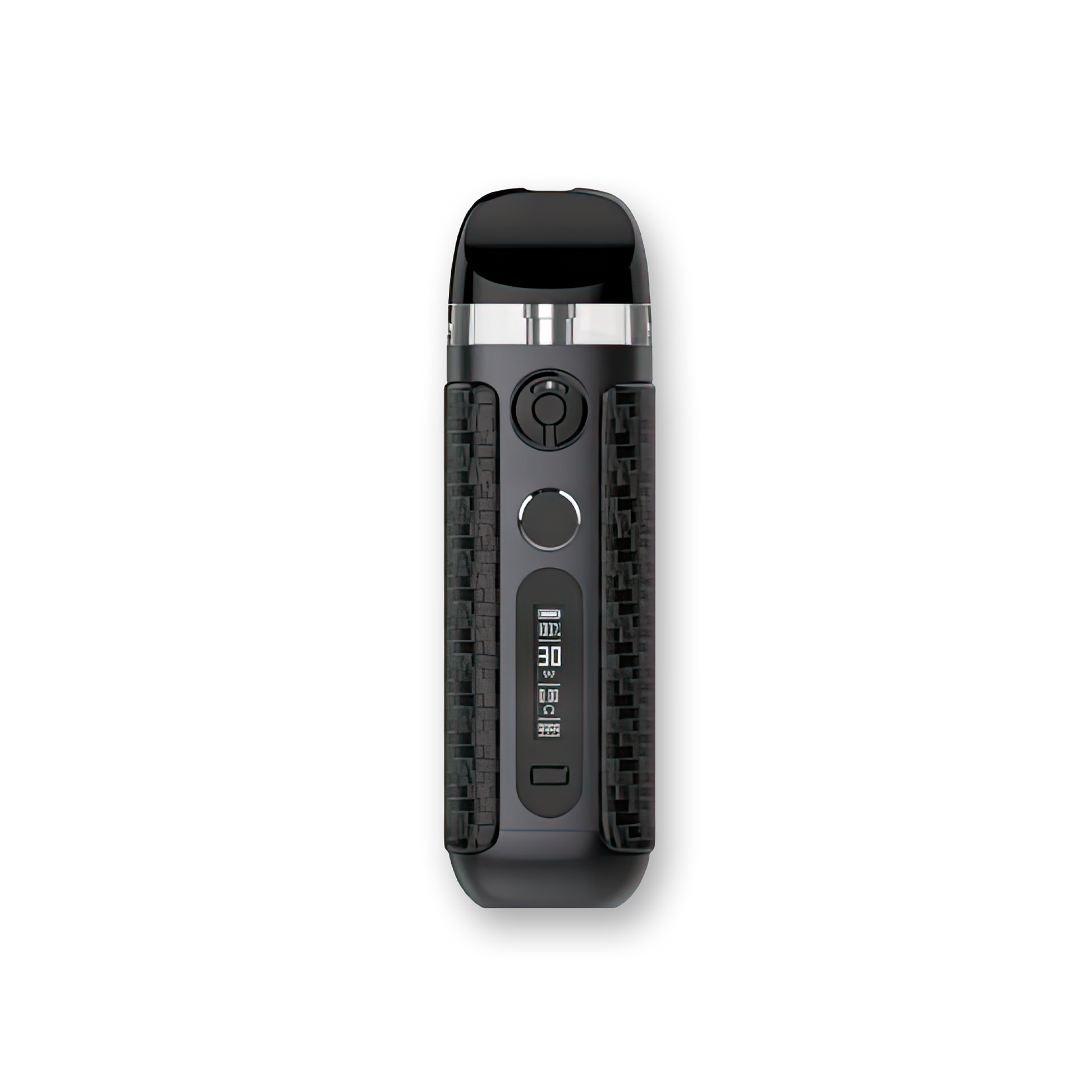 SMOK Novo 5 30W Pod System 5-30W output range Dual firing mechanism 2mL pods Integrated 0.7ohm mesh coils Dimensions: 96mm by 29mm by 18.9mm 900mAh battery capacity 1.5-4.0V voltage range 0.5-2.5ohm resistance range Zinc-Alloy chassis material Type-C Port charging Dual Activation - Draw/Button operation Novo 5 Mesh Pods Top Fill Design PCTG pod material Magnetic pod connection Integrated 0.7ohm coil Display Screen Air-Inlet Ring Novo 5 Device Type-C Cable User Manual
