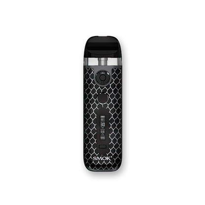 SMOK Novo 5 30W Pod System 5-30W output range Dual firing mechanism 2mL pods Integrated 0.7ohm mesh coils Dimensions: 96mm by 29mm by 18.9mm 900mAh battery capacity 1.5-4.0V voltage range 0.5-2.5ohm resistance range Zinc-Alloy chassis material Type-C Port charging Dual Activation - Draw/Button operation Novo 5 Mesh Pods Top Fill Design PCTG pod material Magnetic pod connection Integrated 0.7ohm coil Display Screen Air-Inlet Ring Novo 5 Device Type-C Cable User Manual