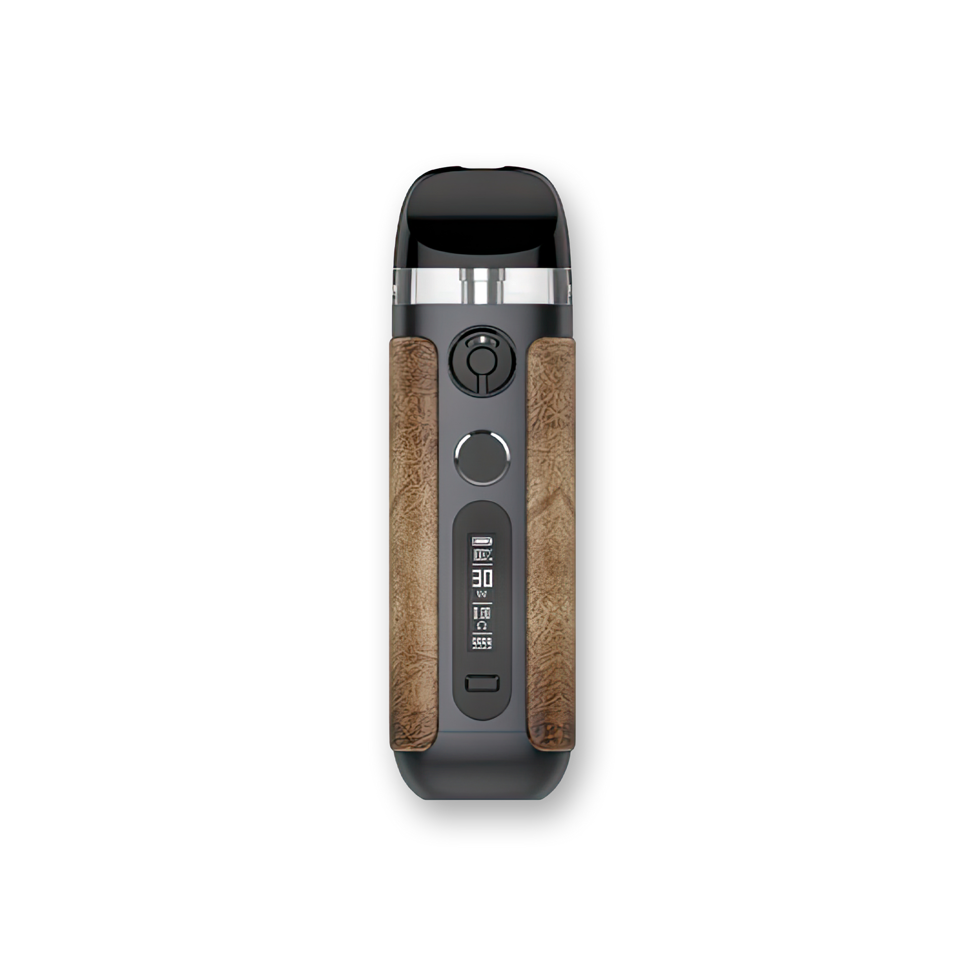 SMOK Novo 5 30W Pod System 5-30W output range Dual firing mechanism 2mL pods Integrated 0.7ohm mesh coils Dimensions: 96mm by 29mm by 18.9mm 900mAh battery capacity 1.5-4.0V voltage range 0.5-2.5ohm resistance range Zinc-Alloy chassis material Type-C Port charging Dual Activation - Draw/Button operation Novo 5 Mesh Pods Top Fill Design PCTG pod material Magnetic pod connection Integrated 0.7ohm coil Display Screen Air-Inlet Ring Novo 5 Device Type-C Cable User Manual