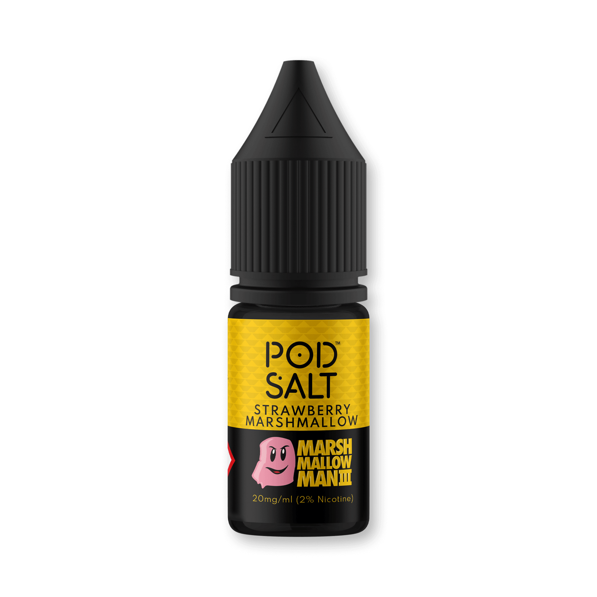 Marshmallow Man III, E-liquid, Fruity Vape, Creamy Blend, Marshmallows, Strawberries, Vanilla, Fusions Collaboration, Pod Salt, Marina, Nicotine Salt, Exclusive Flavor, All-Day Vaping, Trilogy, Smooth Profile, Pod Salt Fusions Range, Award-Winning, Crafted in the UK, TPD Compliant.