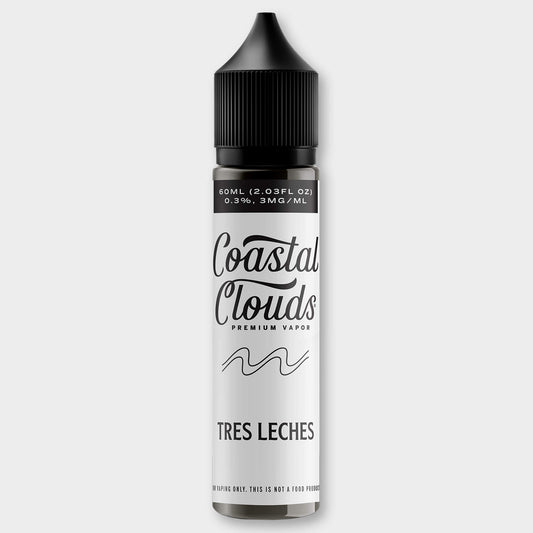 A 60mL bottle of Tres Leches by Coastal Clouds. Available at ICONA VAPE, Pakistan's most trusted vape store, offering premium dessert-flavored e-liquids at the best price.