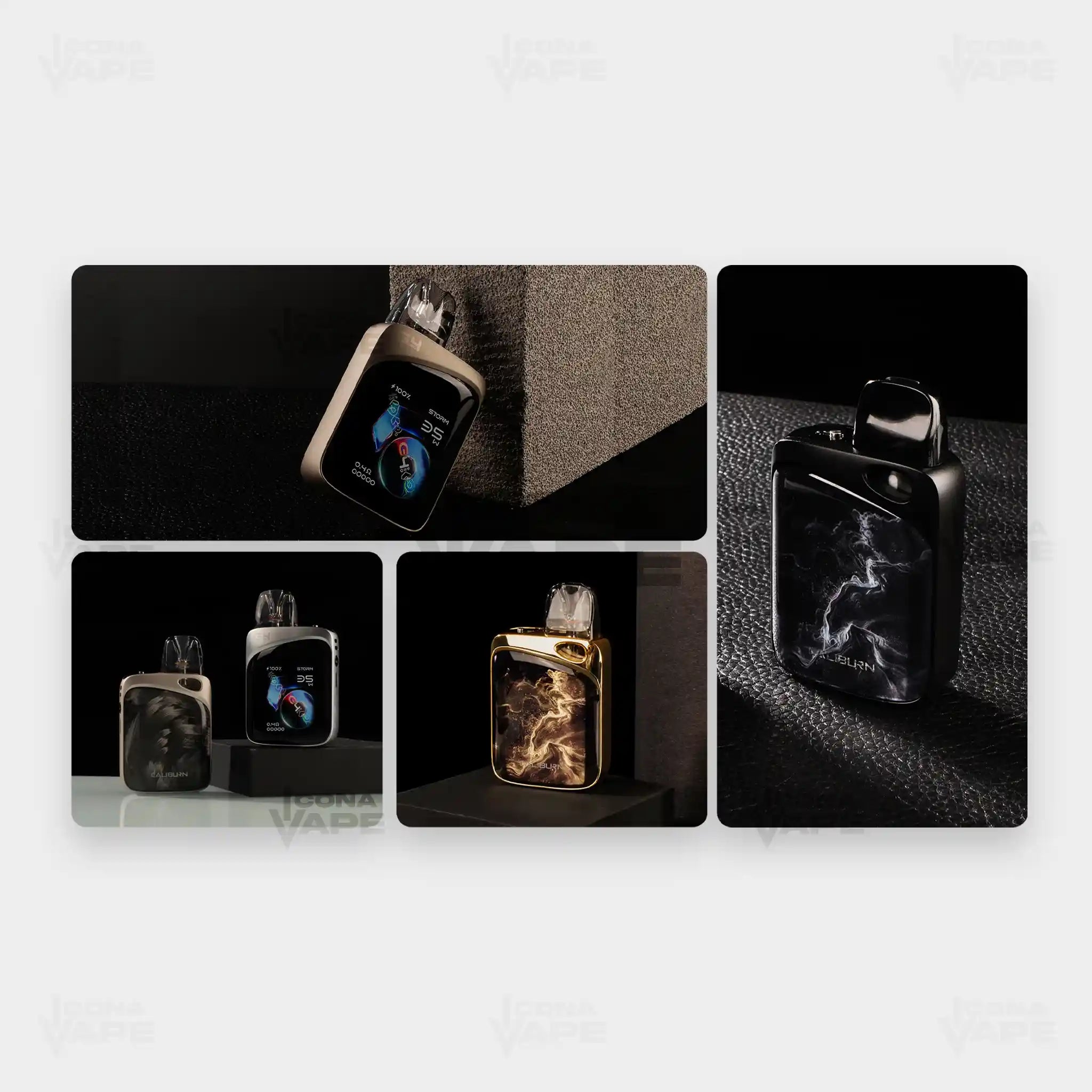 Uwell Caliburn G4 Pro Koko Pod System Desert Gold, Cosmic Gray, Waves Black showcase in Pakistan