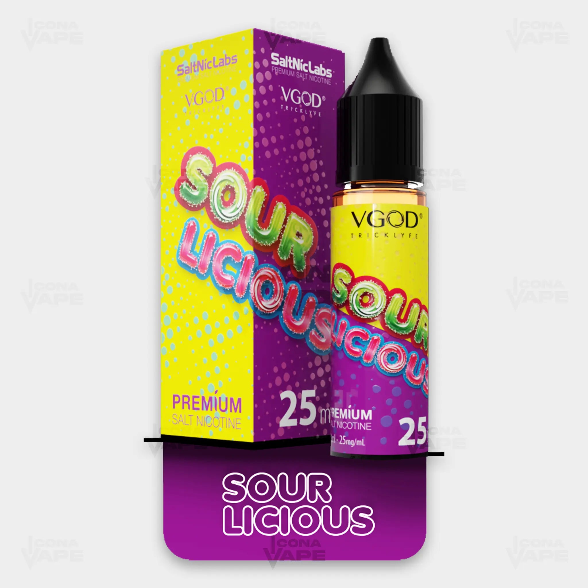 VGOD SourLicious Flavor SaltNic 25mg 50mg | ICONA VAPE