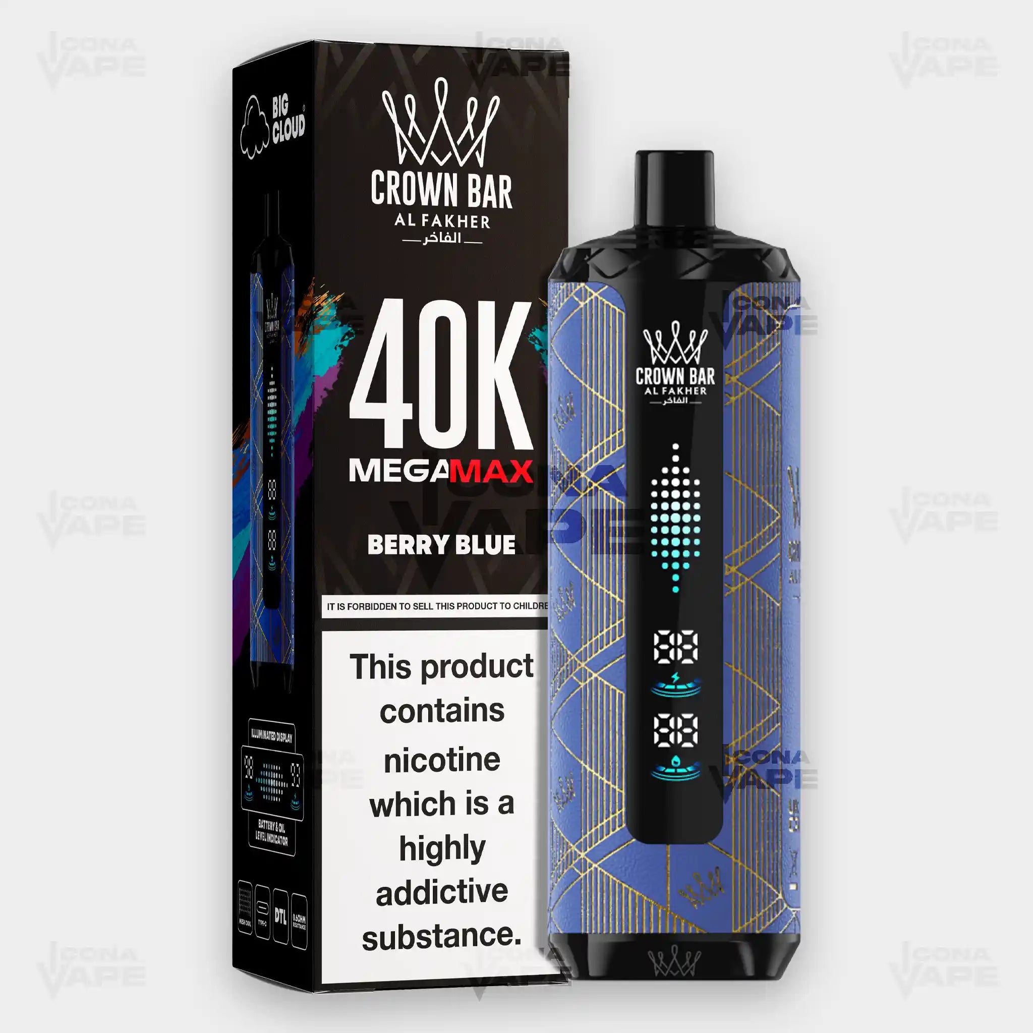 AL FAKHER CROWN BAR 40K MEGA MAX DISPOSABLE VAPE