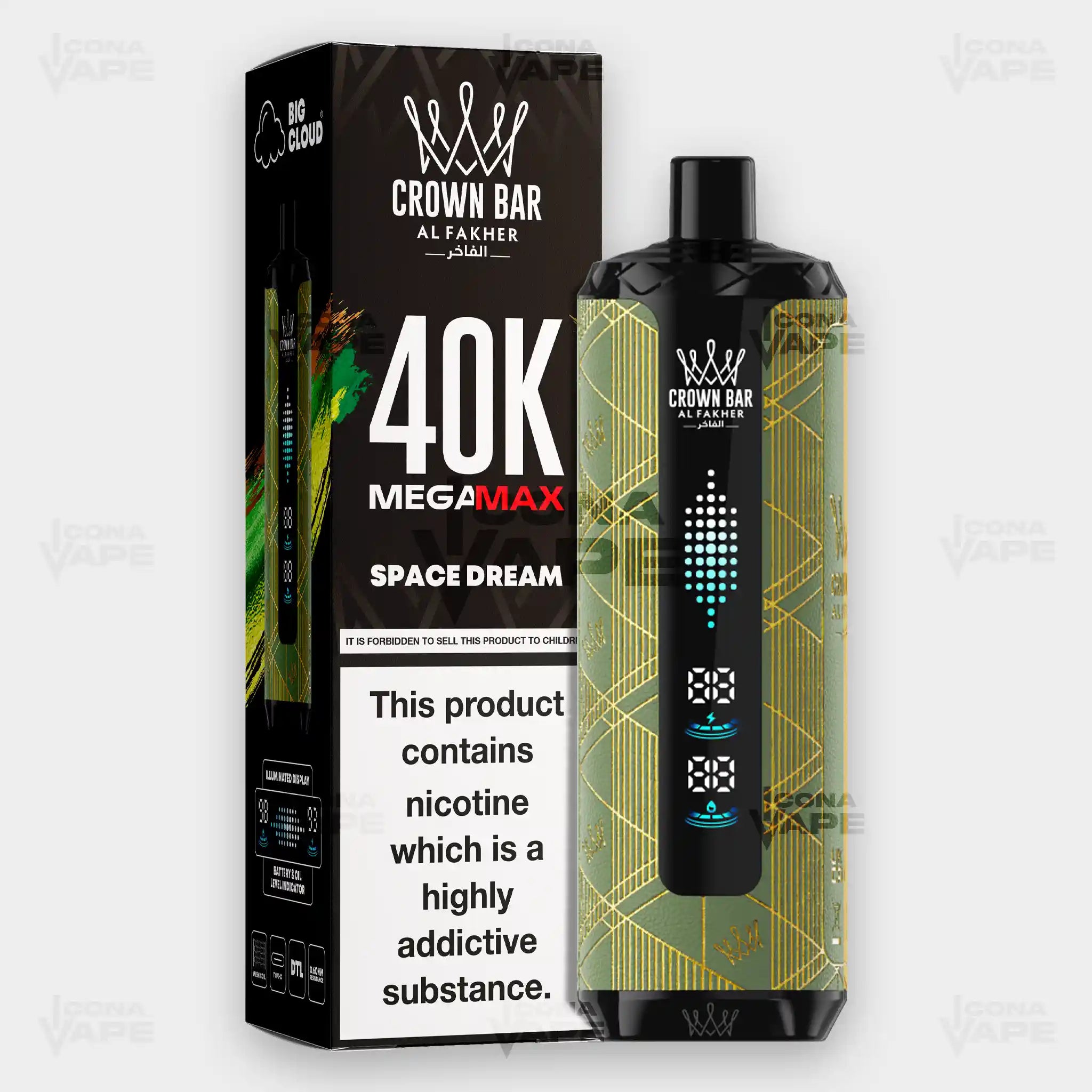 Al Fakher 40K Mega Max Space Dream Flavor 6mg Disposable Vape - Crown Bar - ICONA VAPE