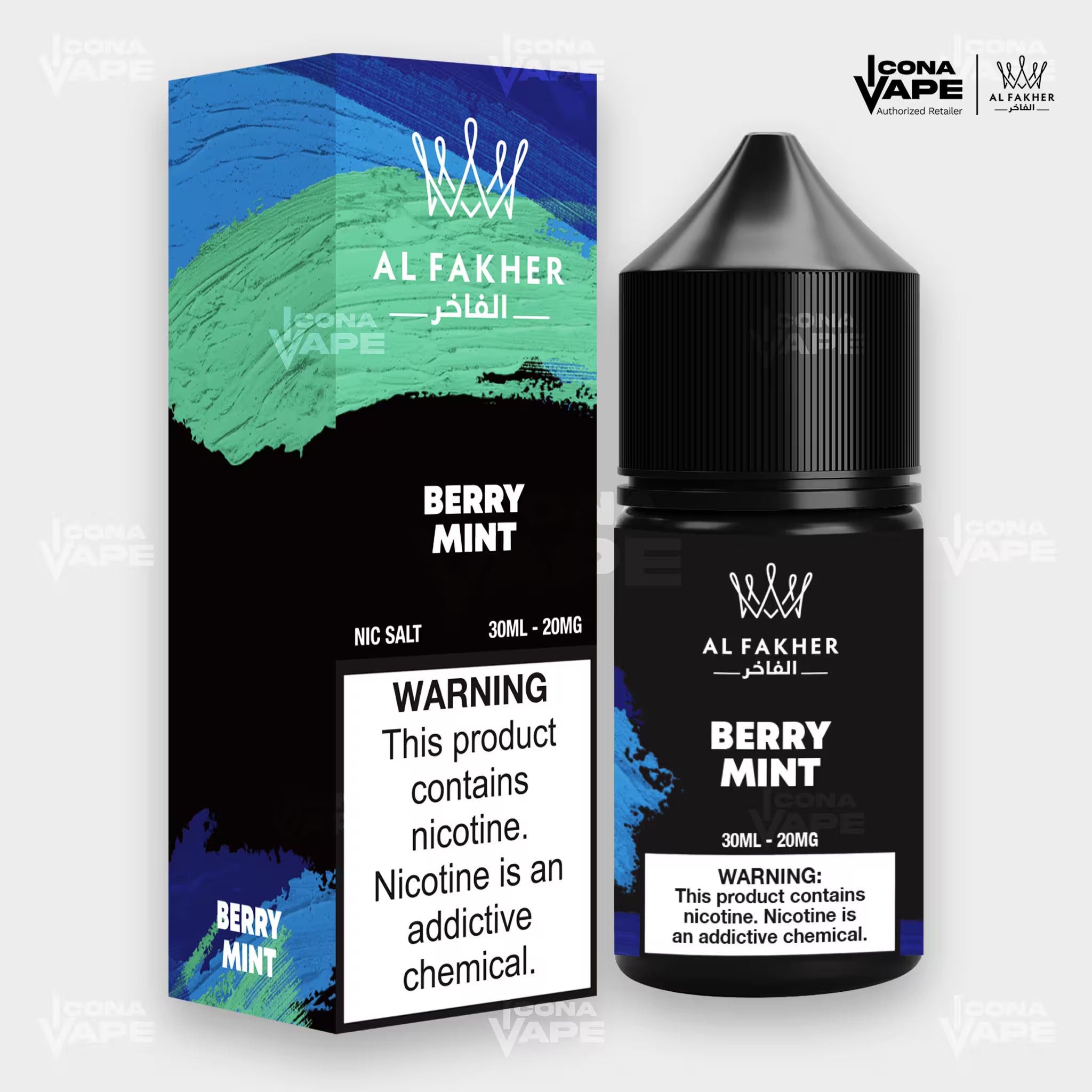 Al Fakher Berry Mint E-Liquid 30ml Nic Salt 20mg bottle with box in Pakistan