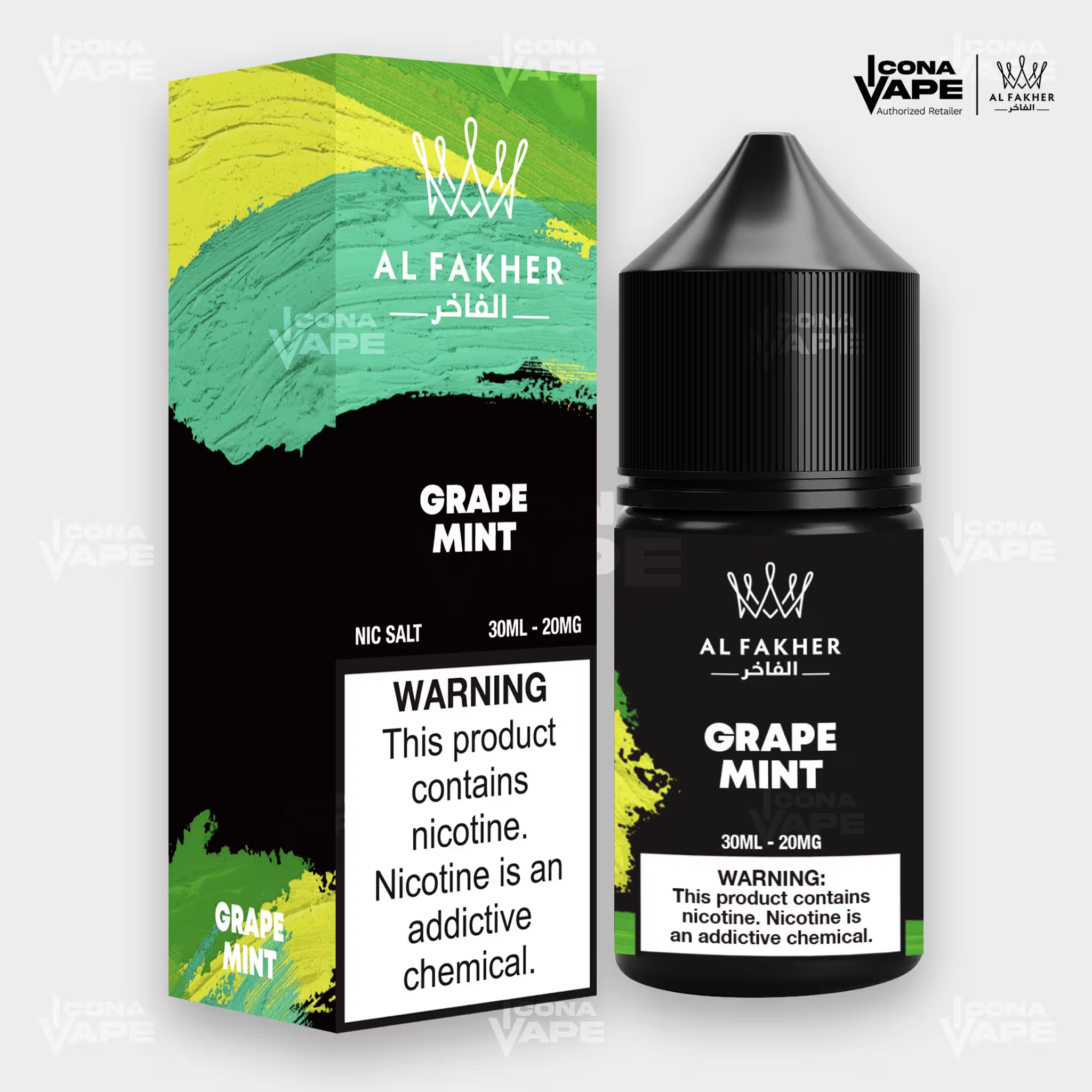 Al Fakher Grape Mint E-Liquid 30ml Nic Salt 20mg bottle with box in Pakistan
