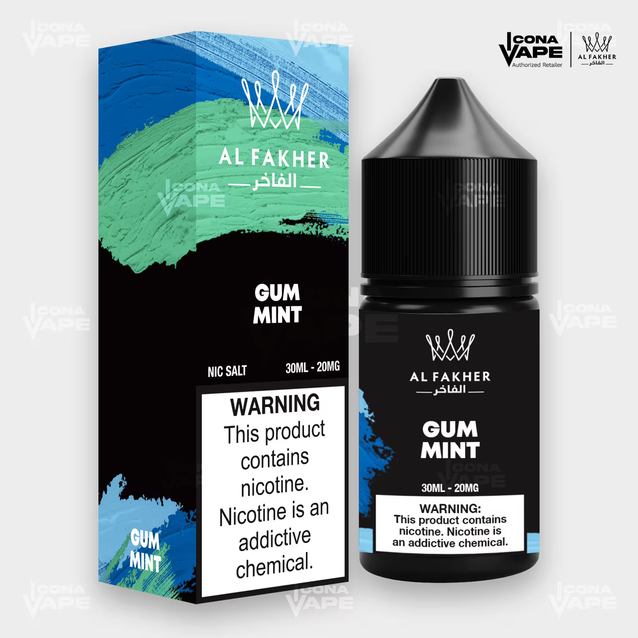 Al Fakher Gum Mint E-Liquid 30ml Nic Salt 20mg bottle with box in Pakistan