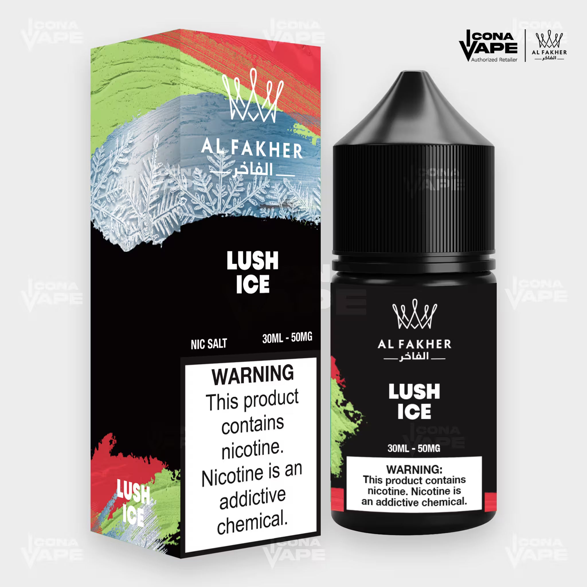 Al Fakher Lush Ice E-Liquid 30ml Nic Salt 50mg bottle with box in Pakistan