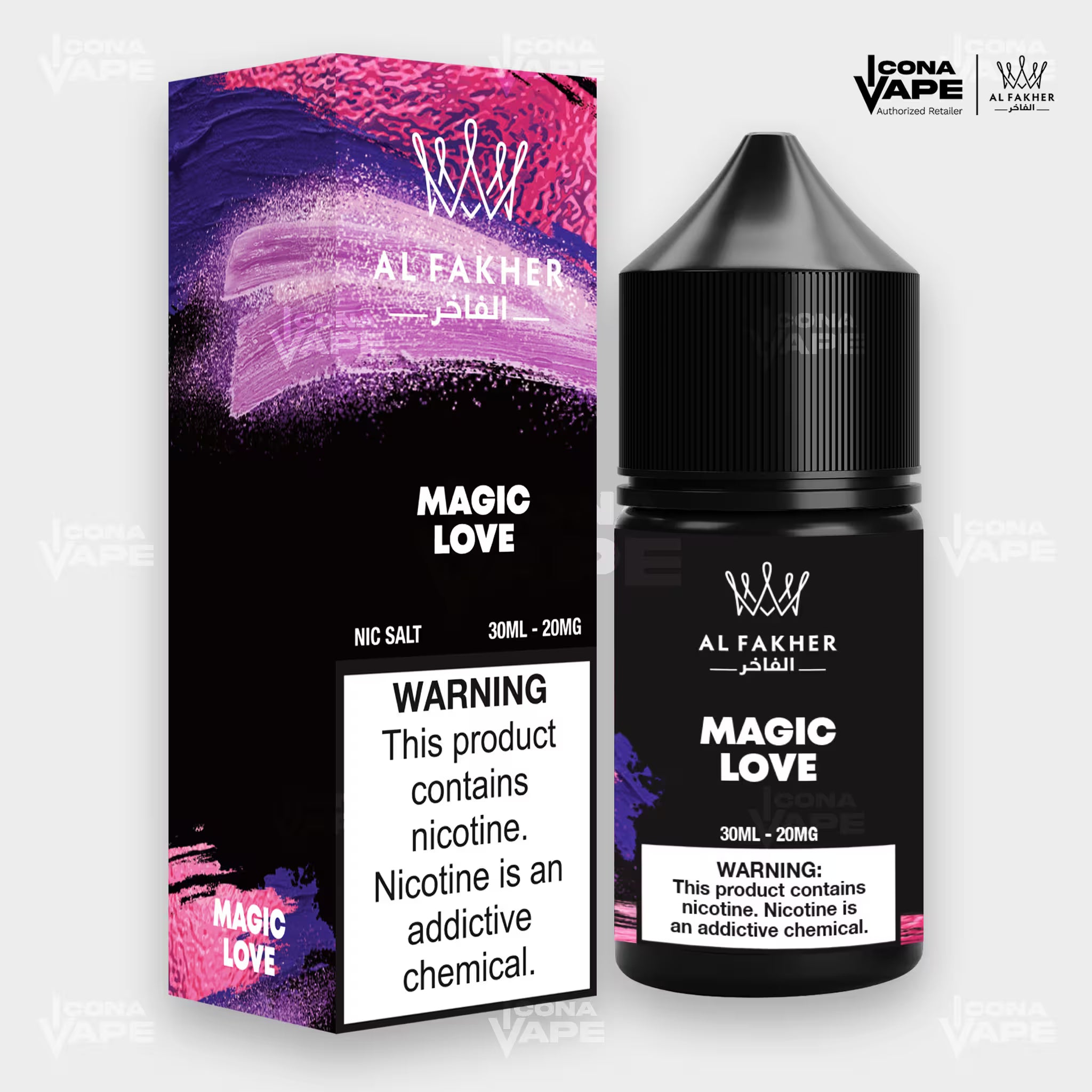 Al Fakher Magic Love E-Liquid 30ml Nic Salt 20mg bottle with box in Pakistan