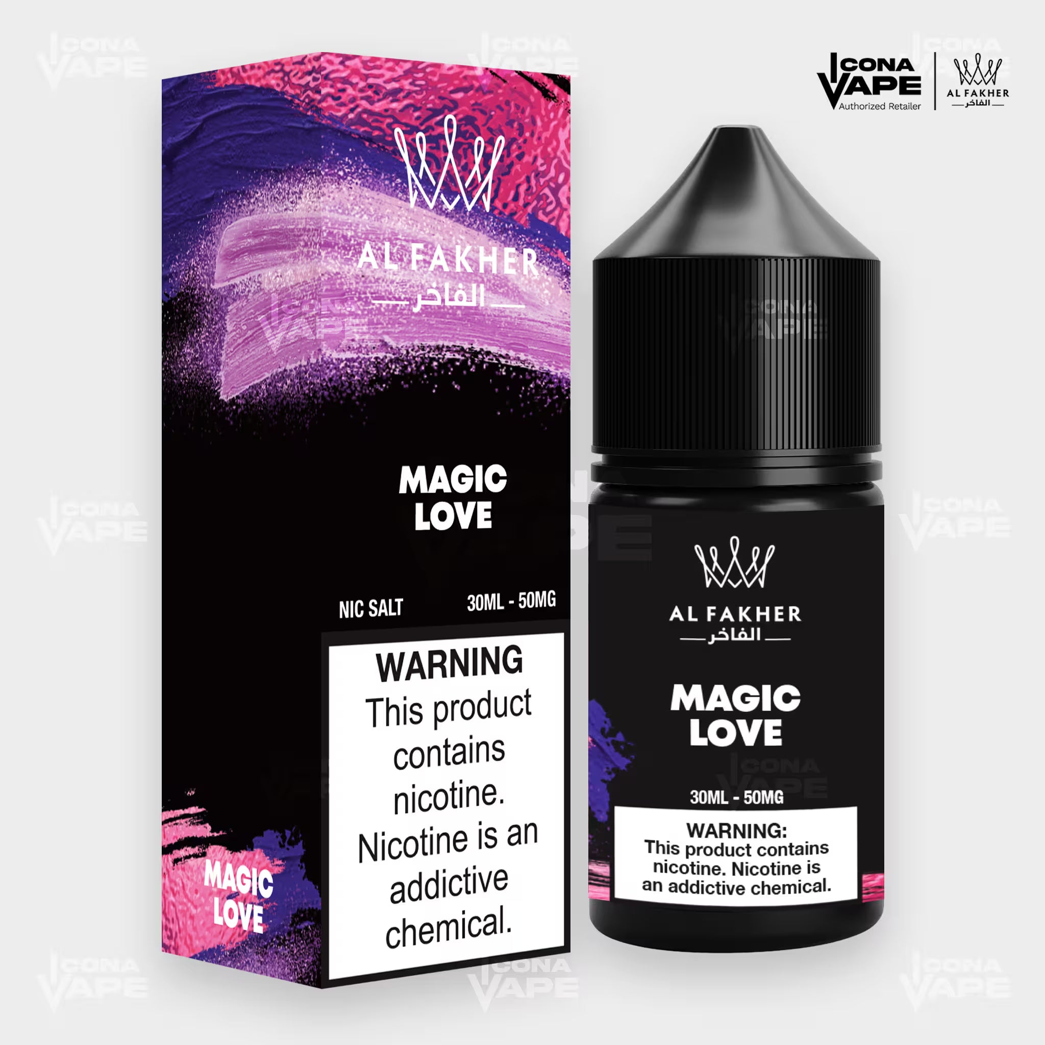 Al Fakher Magic Love E-Liquid 30ml Nic Salt 50mg bottle with box in Pakistan